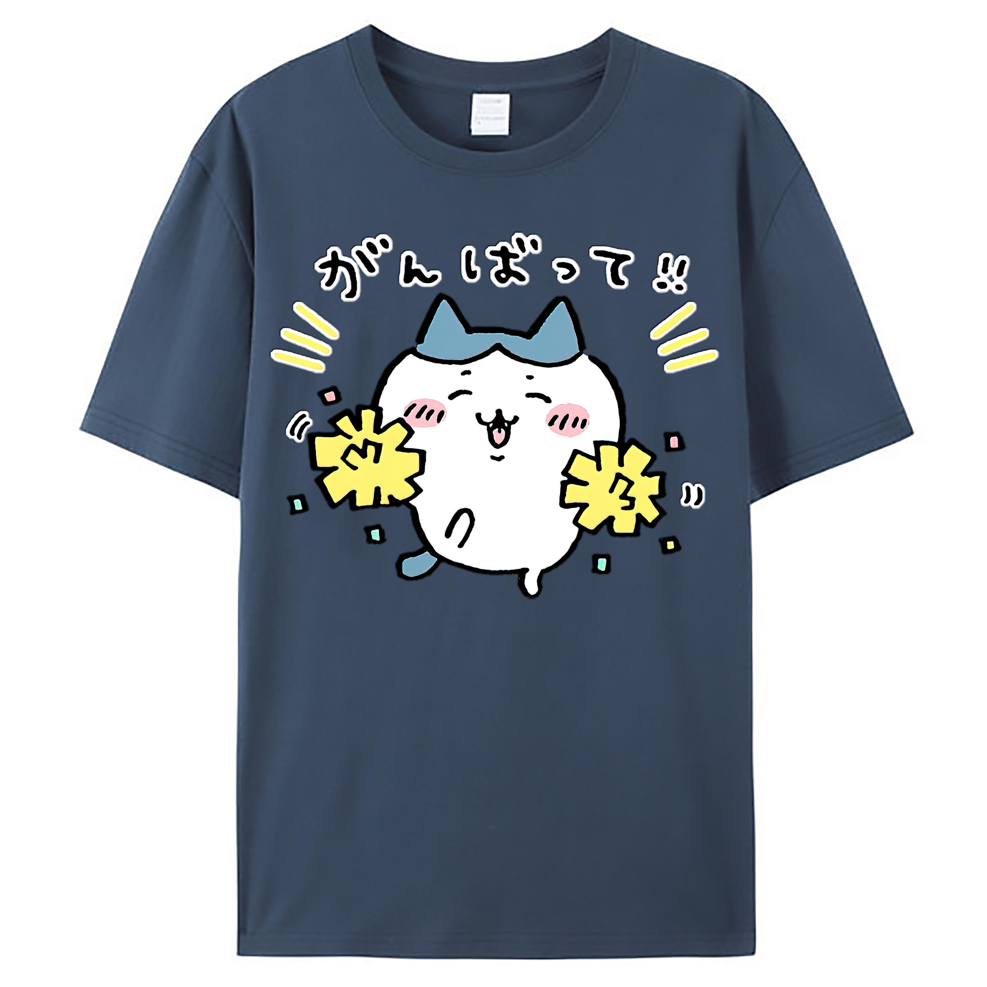 （画像用） ちいかわ ハチワレ Chii-kawa hachiware レディースカジュアルプリントTシャツ（綿100％）
