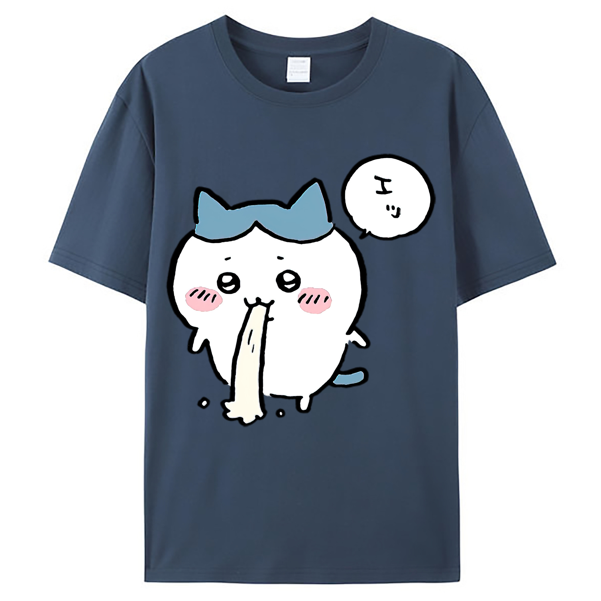 （画像用） ちいかわ ハチワレ Chii-kawa hachiware レディースカジュアルプリントTシャツ（綿100％）