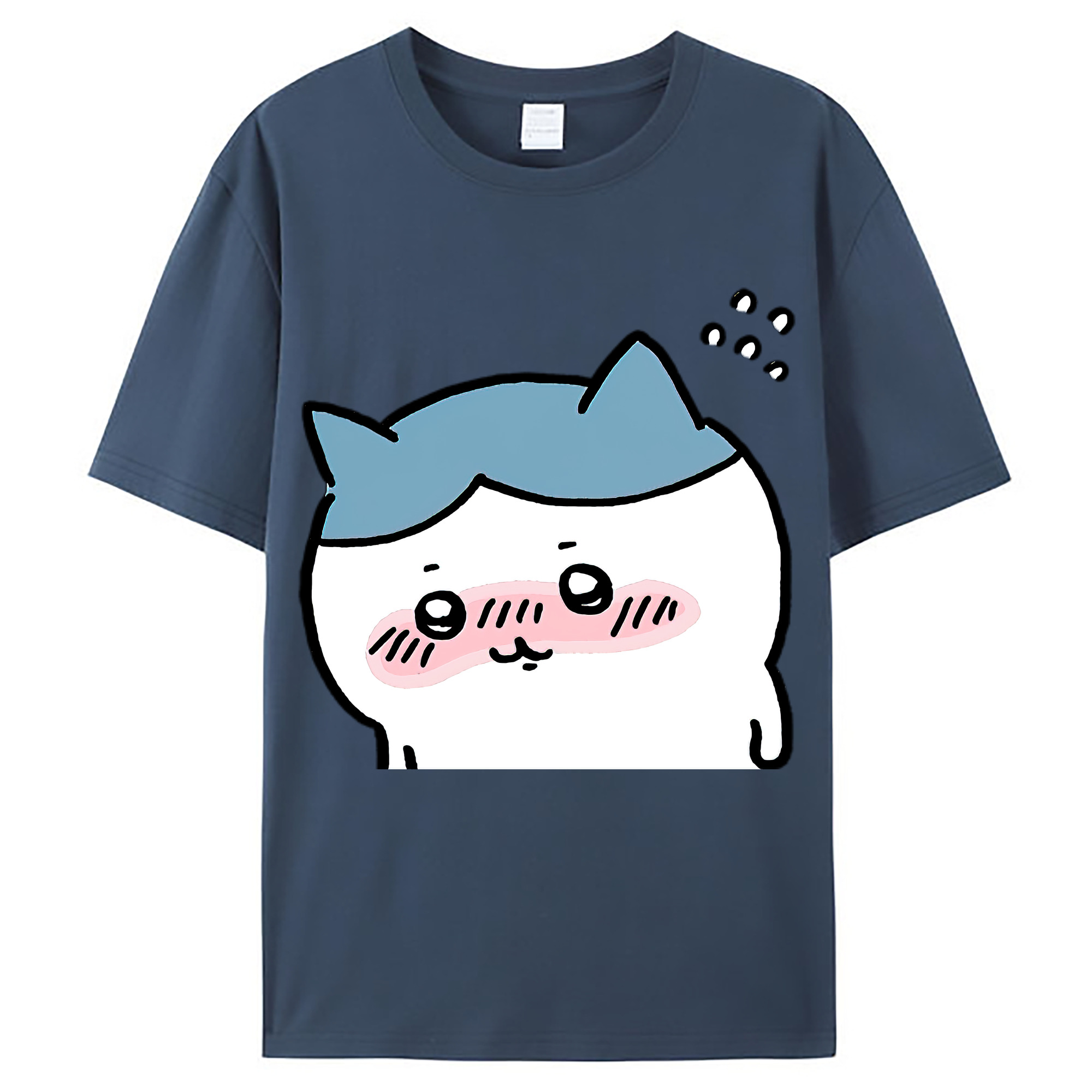（画像用） ちいかわ ハチワレ Chii-kawa hachiware レディースカジュアルプリントTシャツ（綿100％）