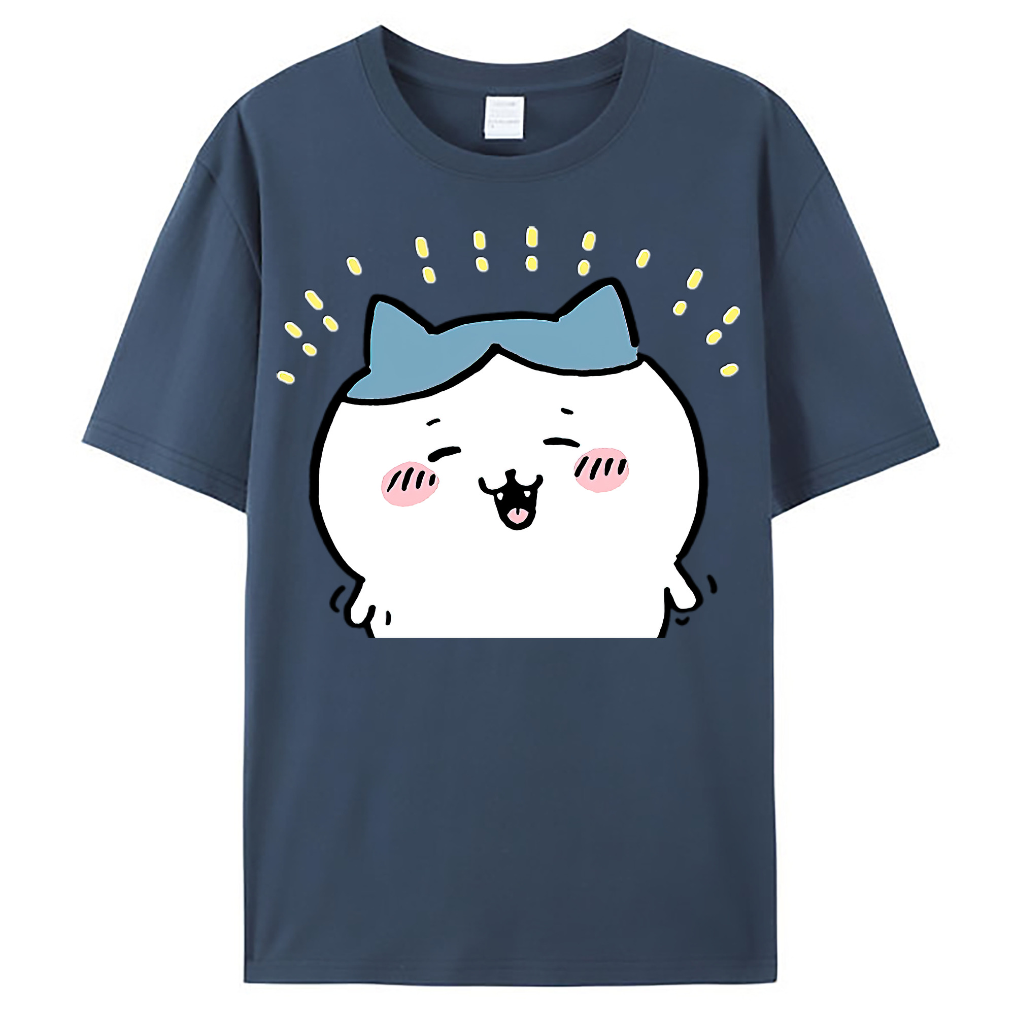 （画像用） ちいかわ ハチワレ Chii-kawa hachiware レディースカジュアルプリントTシャツ（綿100％）