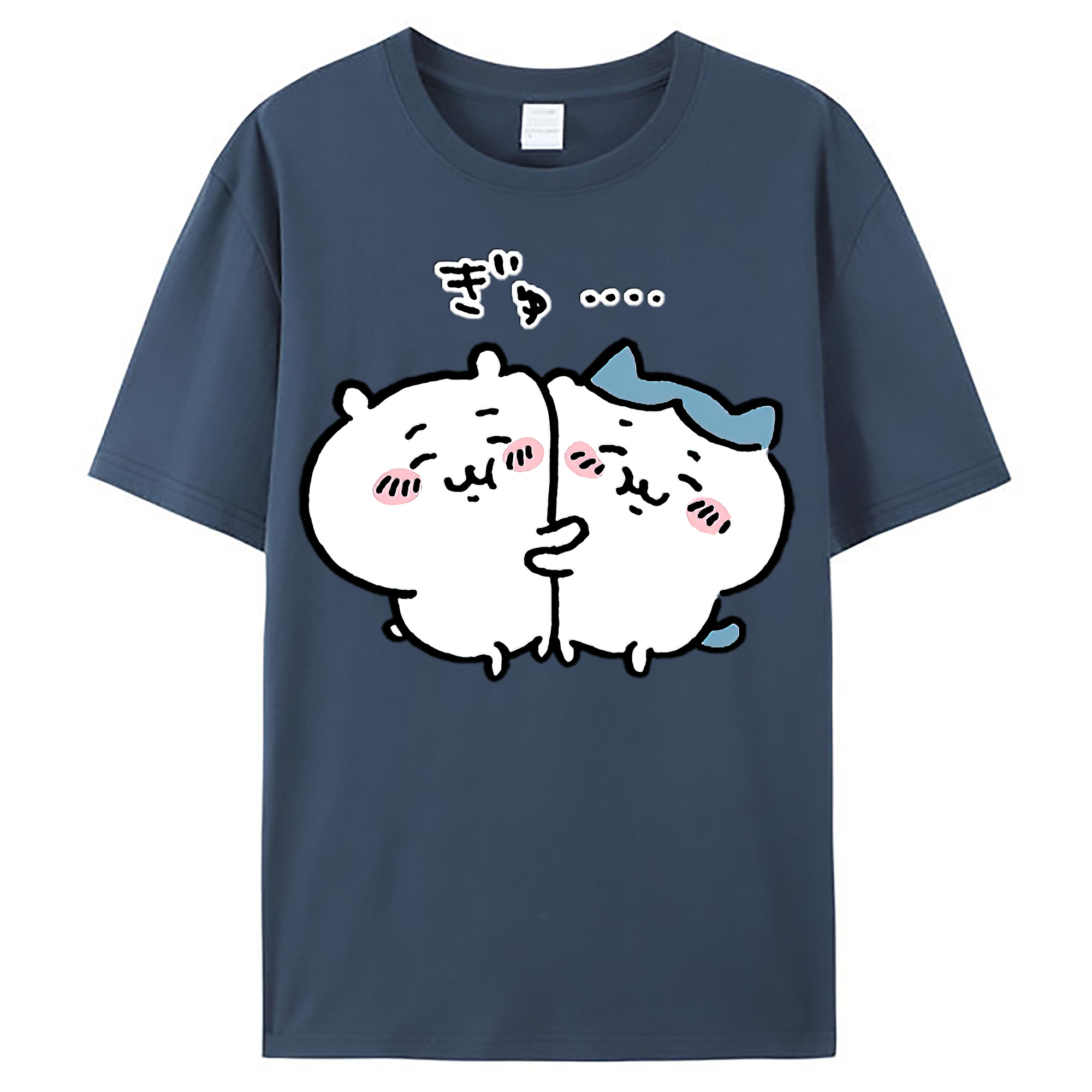 （画像用） ちいかわ ハチワレ Chii-kawa hachiware レディースカジュアルプリントTシャツ（綿100％）