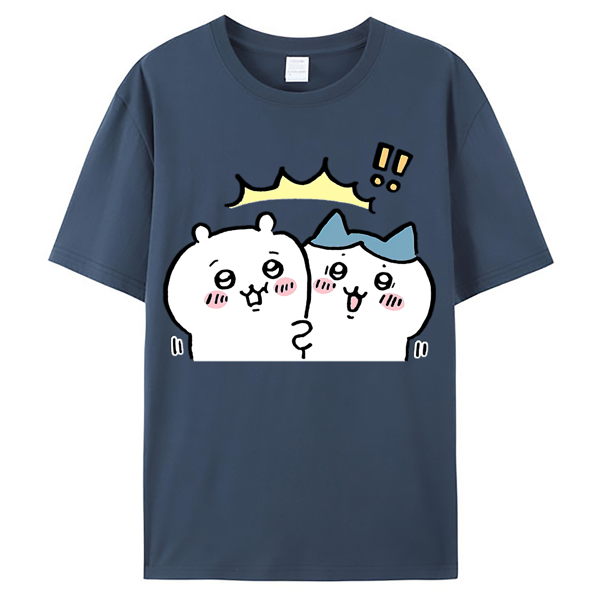 （画像用） ちいかわ ハチワレ Chii-kawa hachiware レディースカジュアルプリントTシャツ（綿100％）
