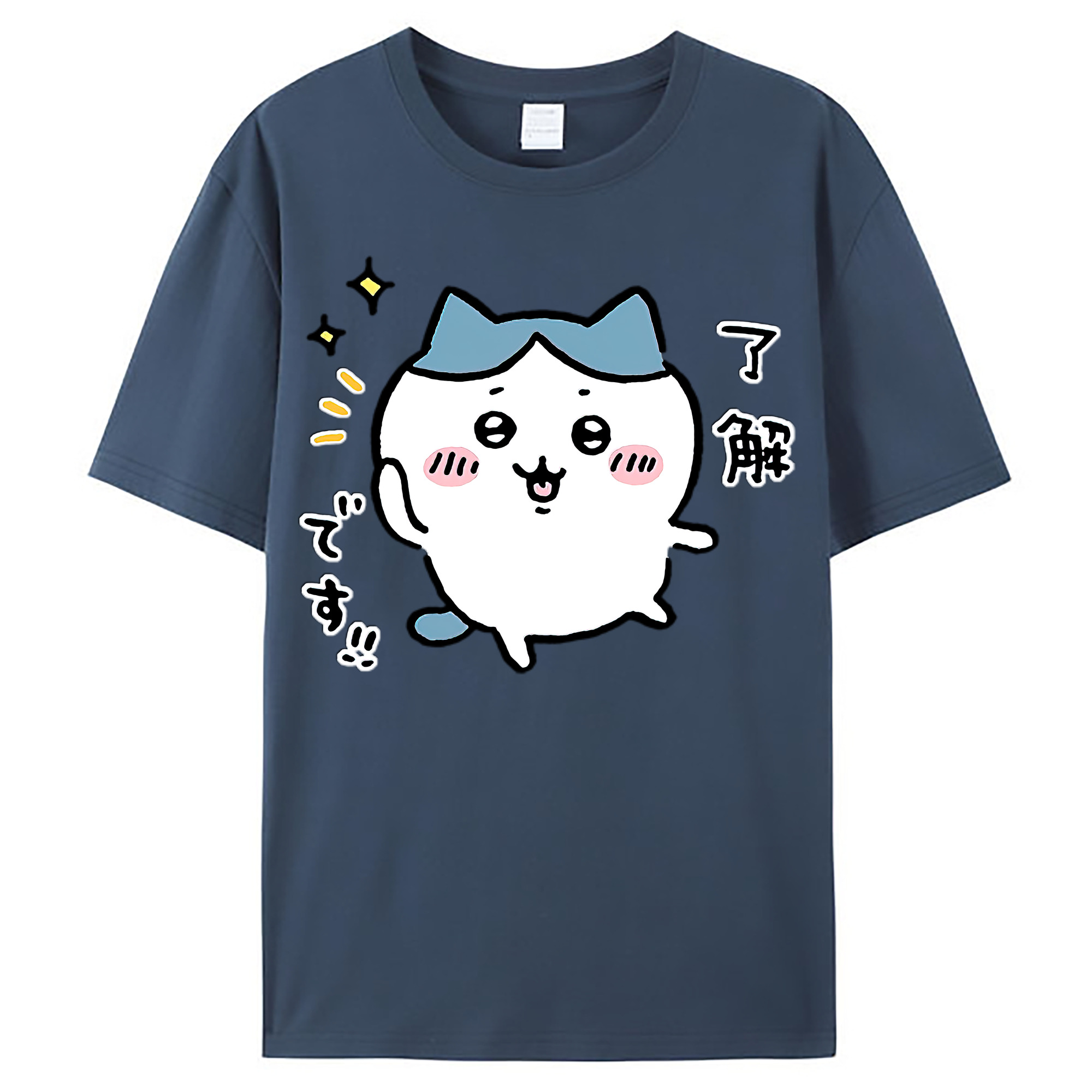 （画像用） ちいかわ ハチワレ Chii-kawa hachiware レディースカジュアルプリントTシャツ（綿100％）