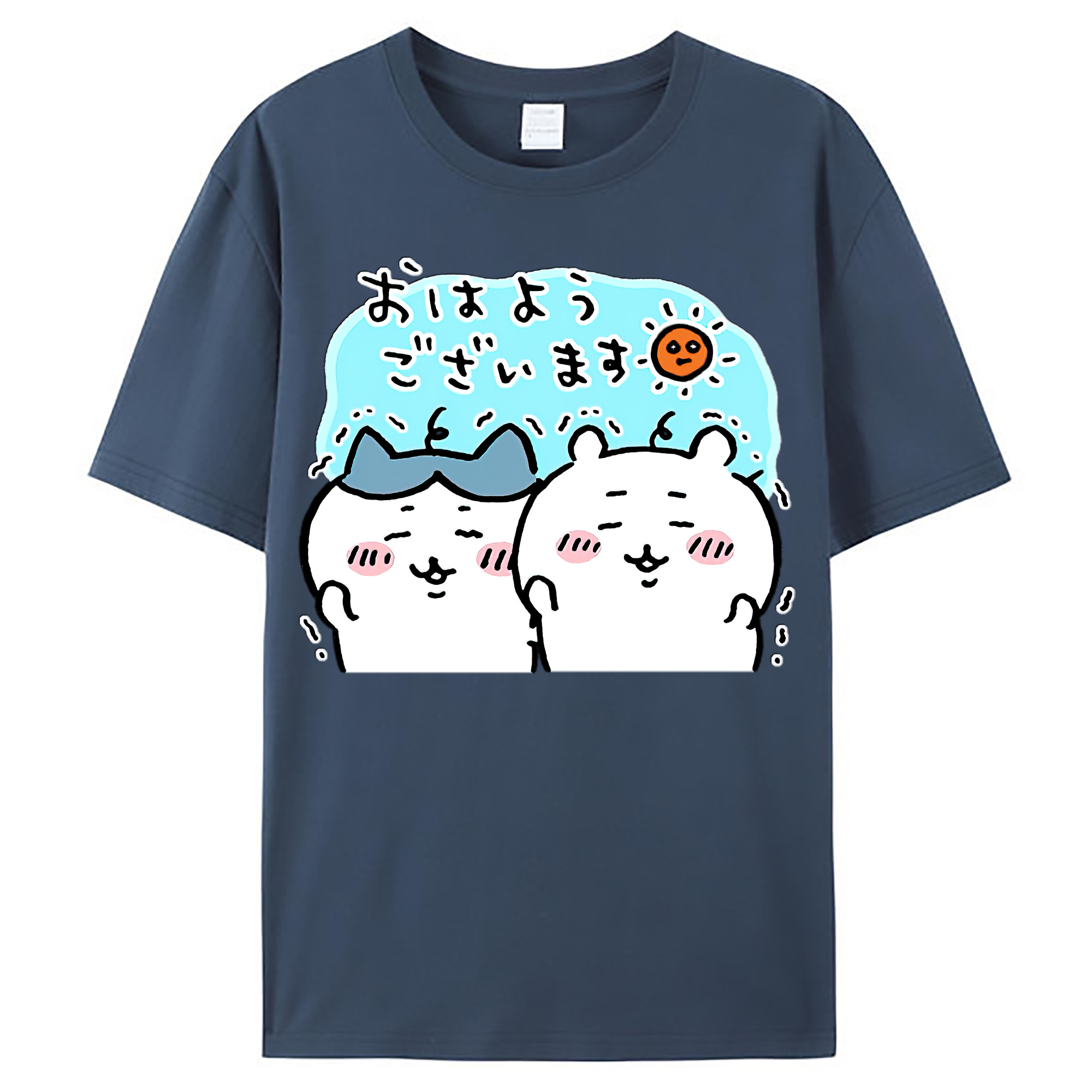 （画像用） ちいかわ ハチワレ Chii-kawa hachiware レディースカジュアルプリントTシャツ（綿100％）