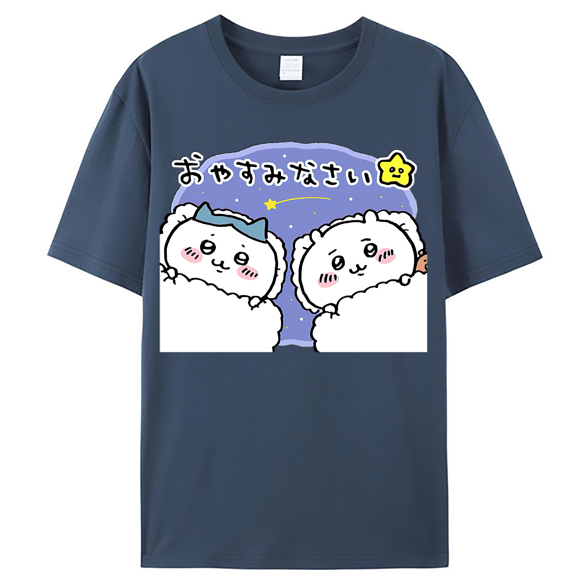 （画像用） ちいかわ ハチワレ Chii-kawa hachiware レディースカジュアルプリントTシャツ（綿100％）
