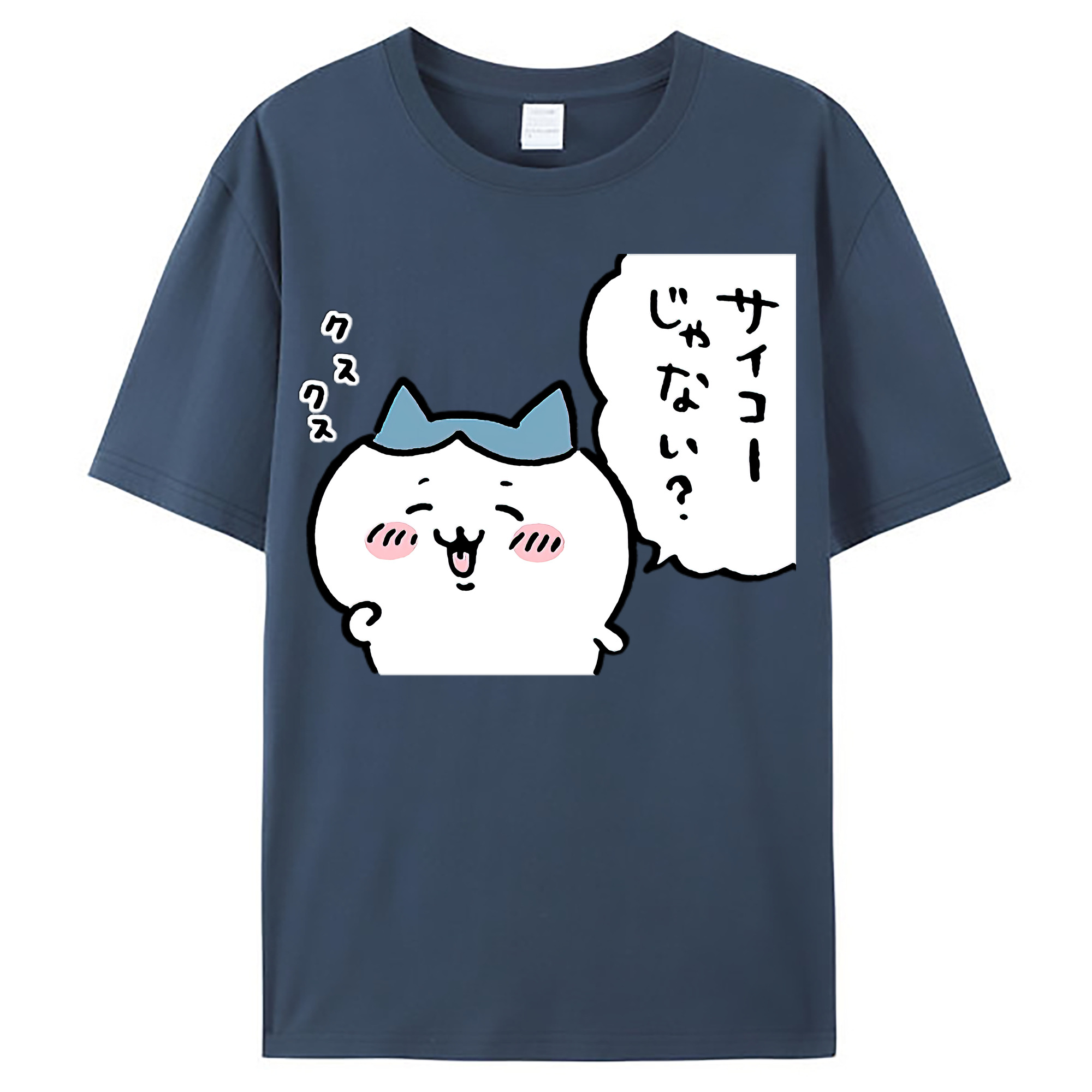 （画像用） ちいかわ ハチワレ Chii-kawa hachiware レディースカジュアルプリントTシャツ（綿100％）