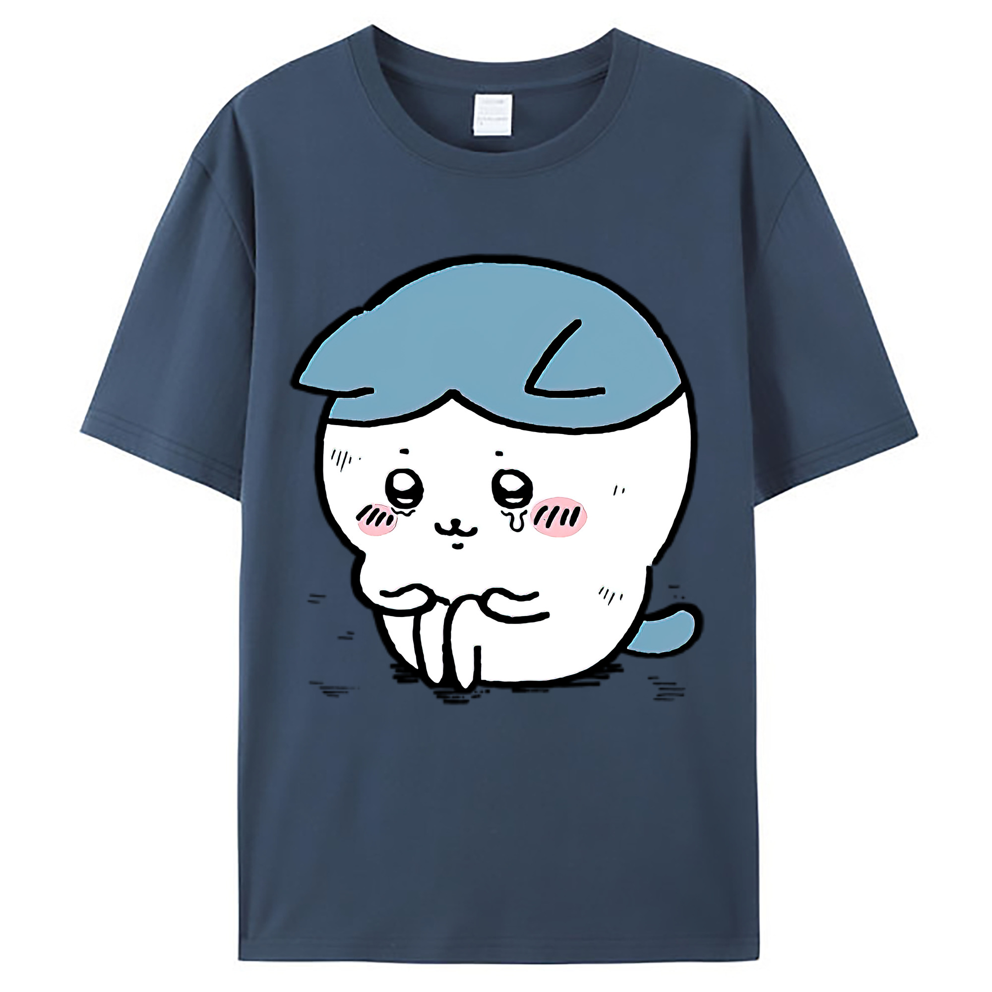 （画像用） ちいかわ ハチワレ Chii-kawa hachiware レディースカジュアルプリントTシャツ（綿100％）