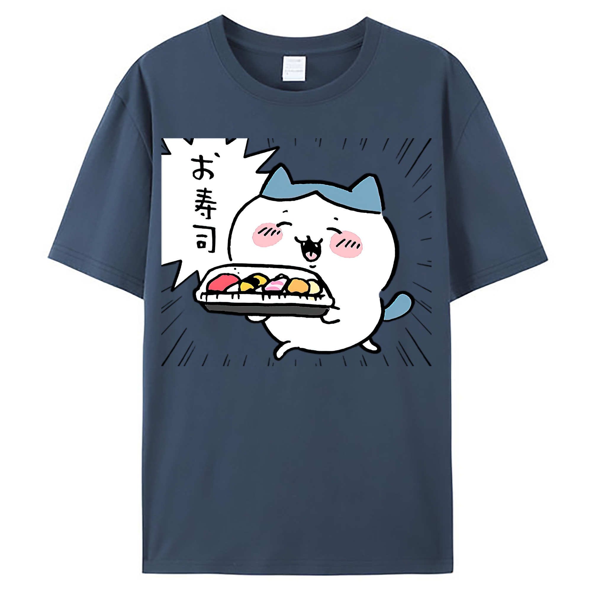 （画像用） ちいかわ ハチワレ Chii-kawa hachiware レディースカジュアルプリントTシャツ（綿100％）