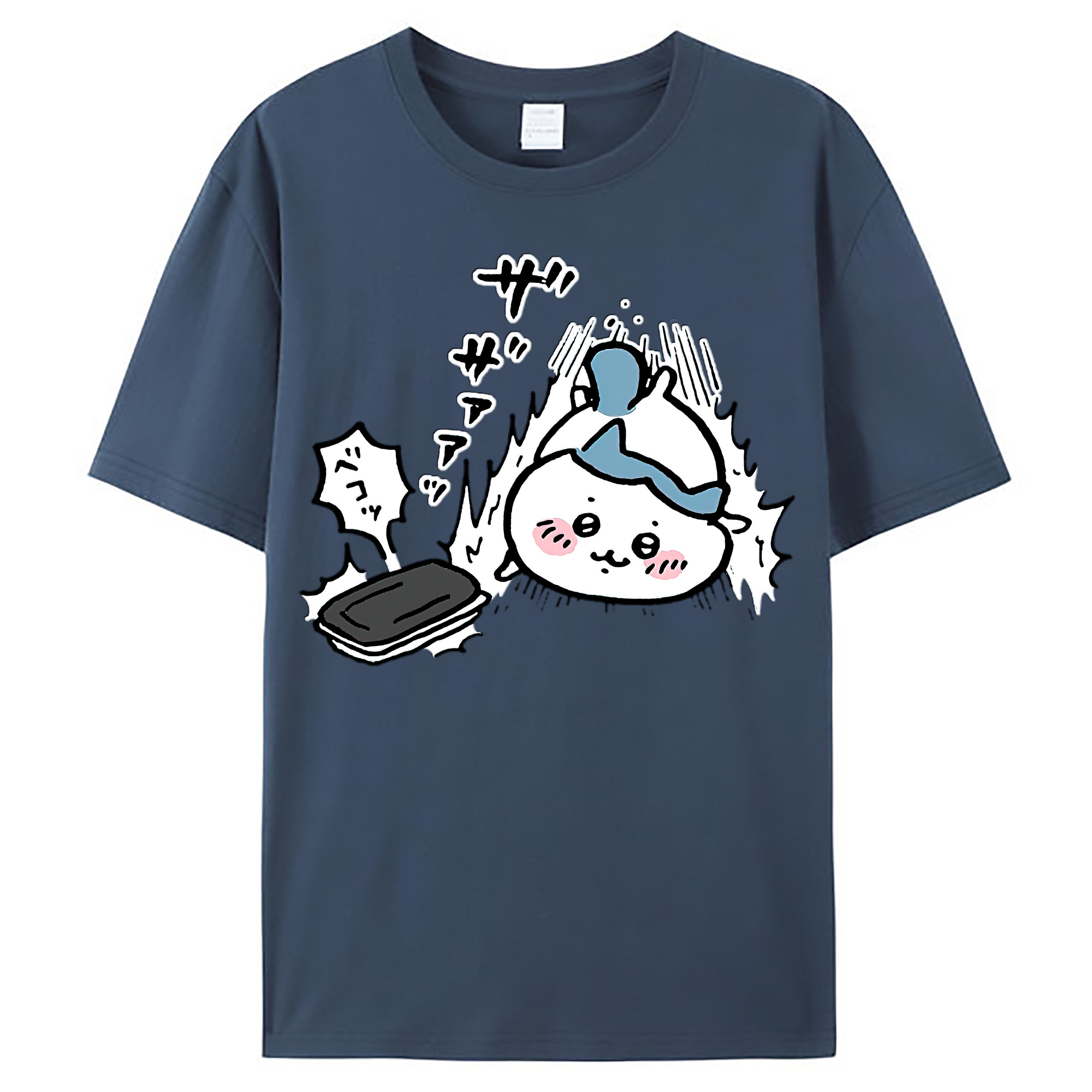 （画像用） ちいかわ ハチワレ Chii-kawa hachiware レディースカジュアルプリントTシャツ（綿100％）