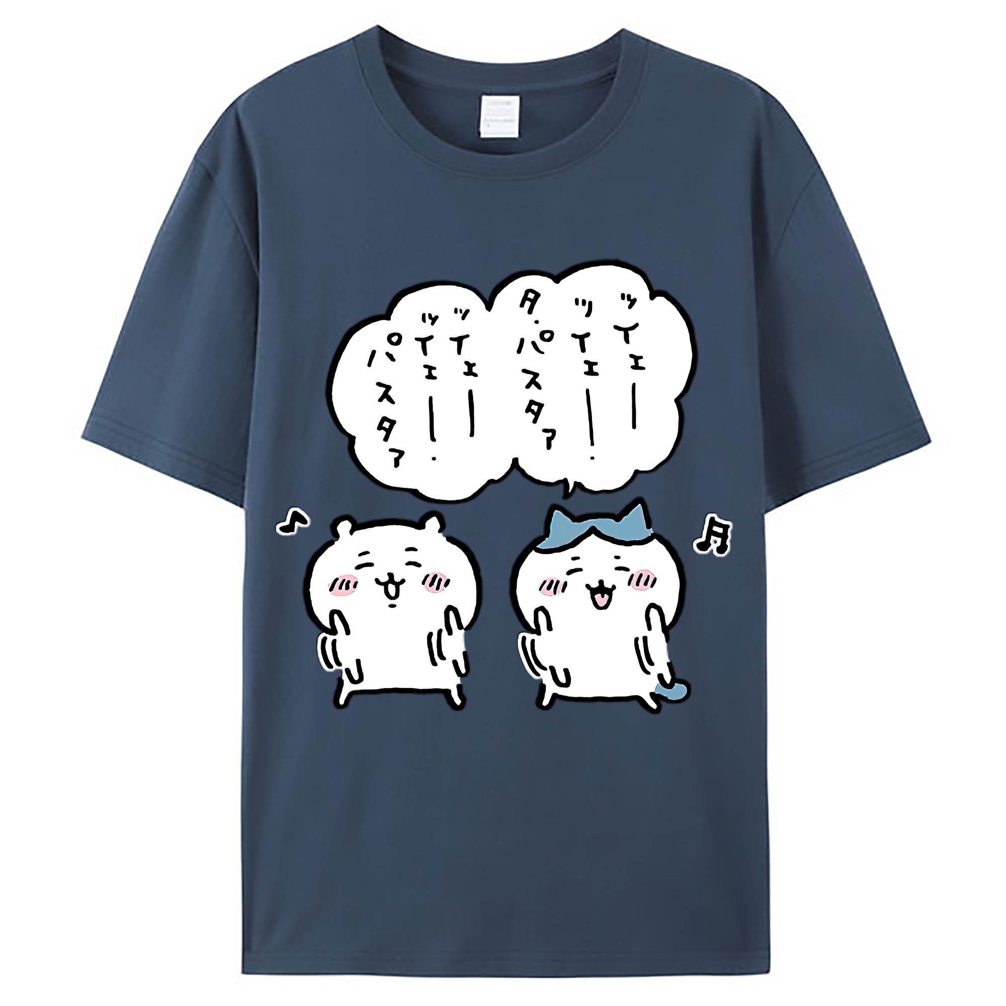 （画像用） ちいかわ ハチワレ Chii-kawa hachiware レディースカジュアルプリントTシャツ（綿100％）