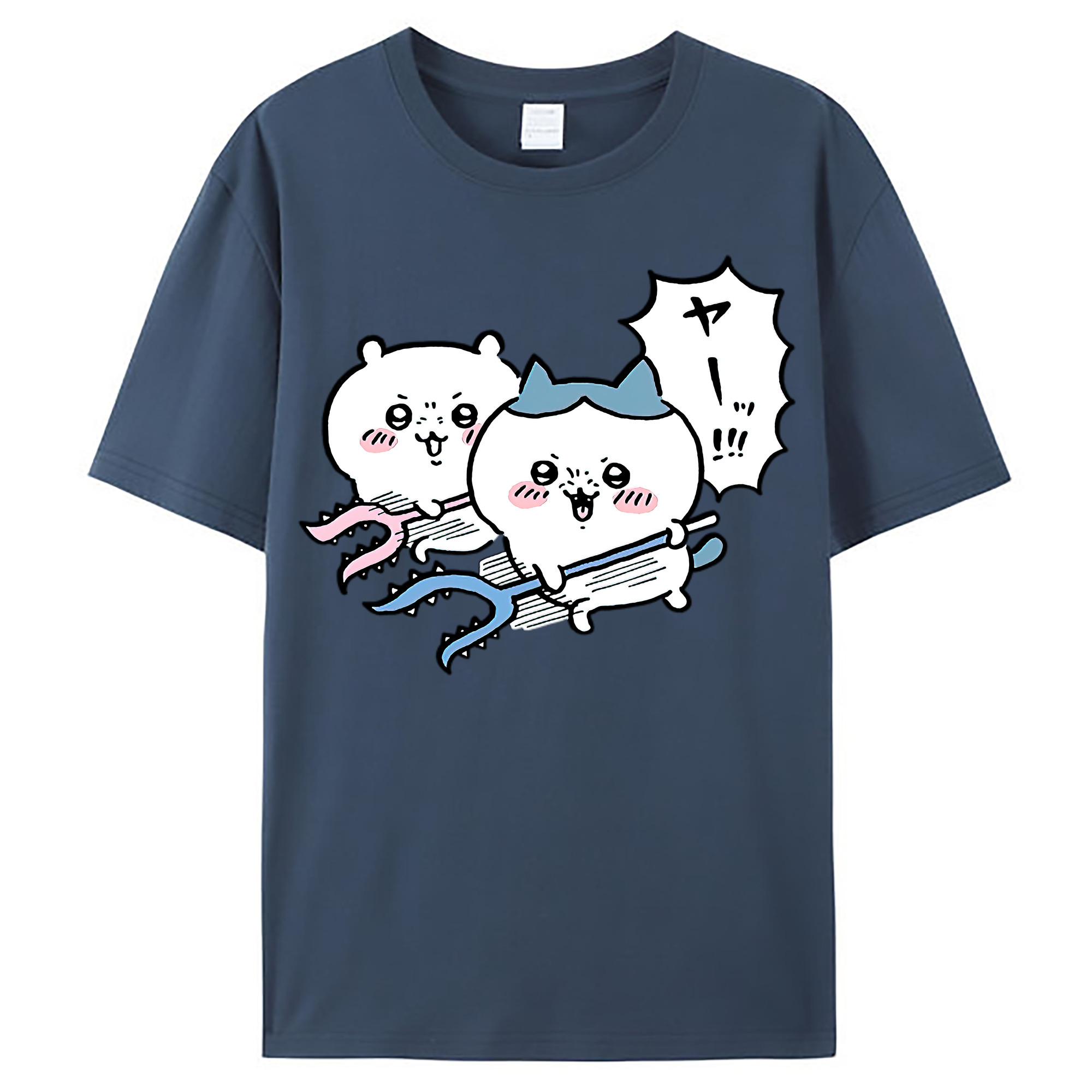 （画像用） ちいかわ ハチワレ Chii-kawa hachiware レディースカジュアルプリントTシャツ（綿100％）