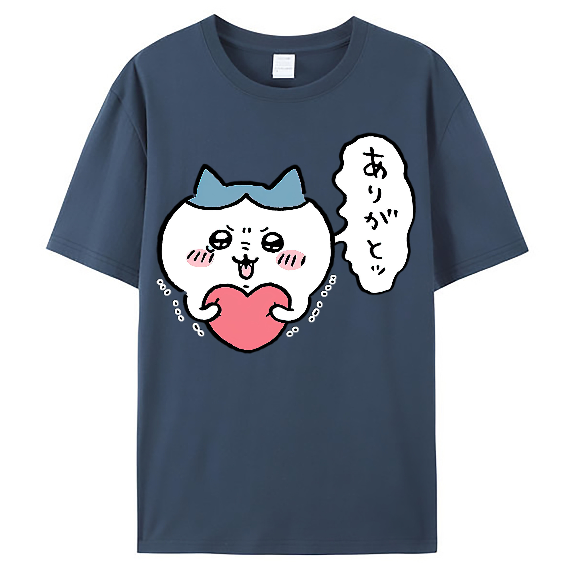 （画像用） ちいかわ ハチワレ Chii-kawa hachiware レディースカジュアルプリントTシャツ（綿100％）