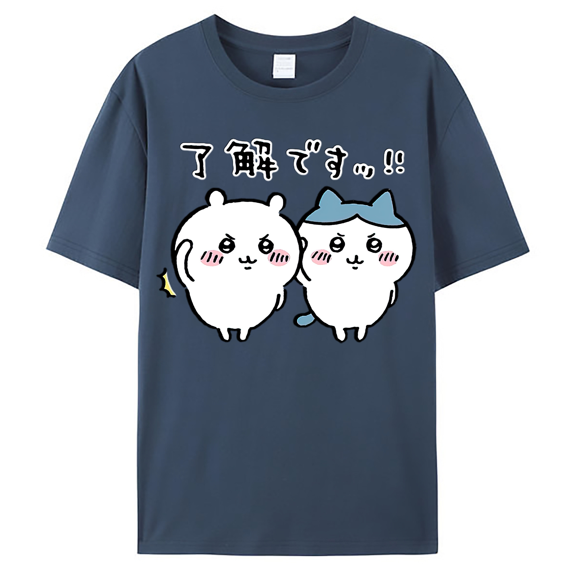 （画像用） ちいかわ ハチワレ Chii-kawa hachiware レディースカジュアルプリントTシャツ（綿100％）