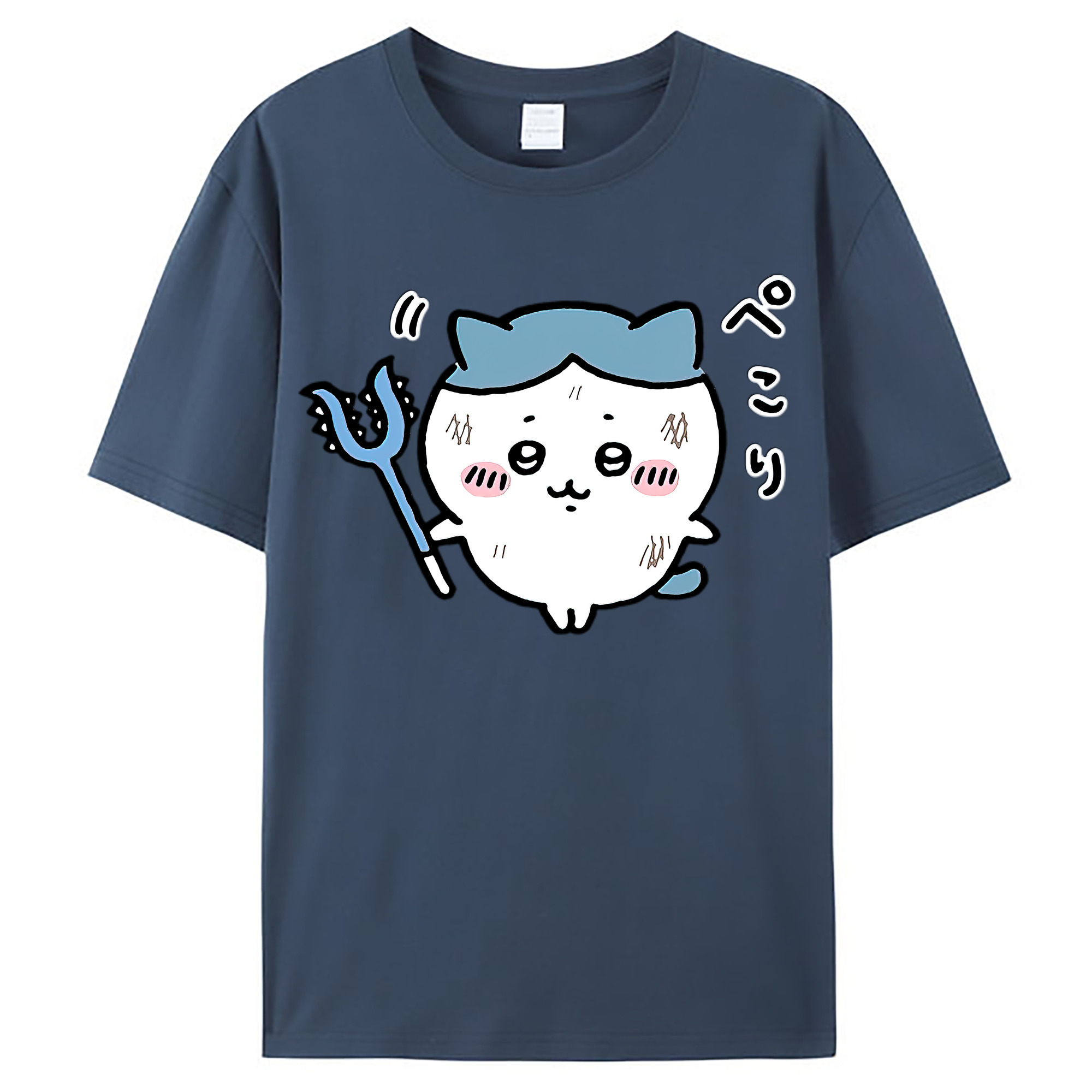 （画像用） ちいかわ ハチワレ Chii-kawa hachiware レディースカジュアルプリントTシャツ（綿100％）