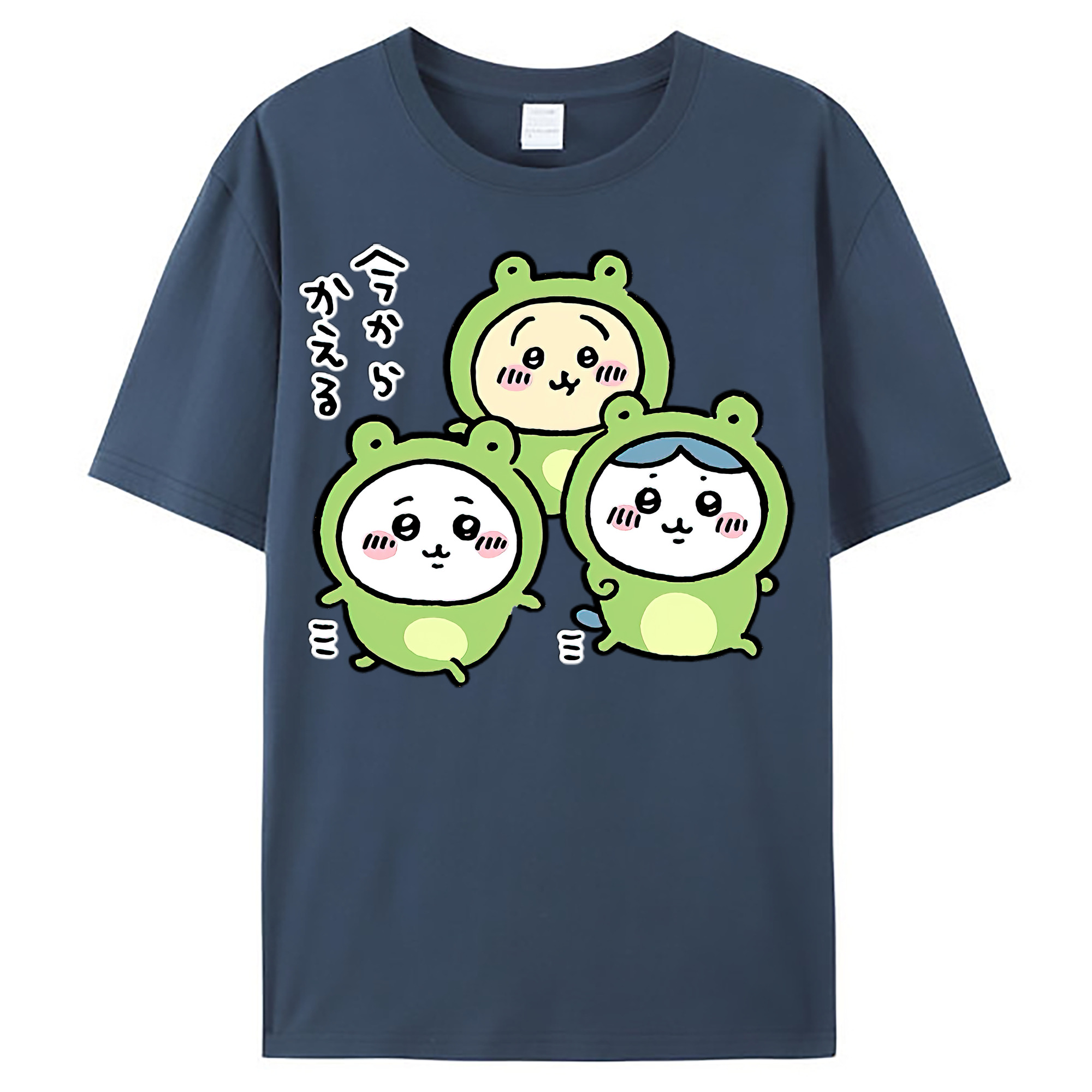 （画像用） ちいかわ ハチワレ Chii-kawa hachiware レディースカジュアルプリントTシャツ（綿100％）