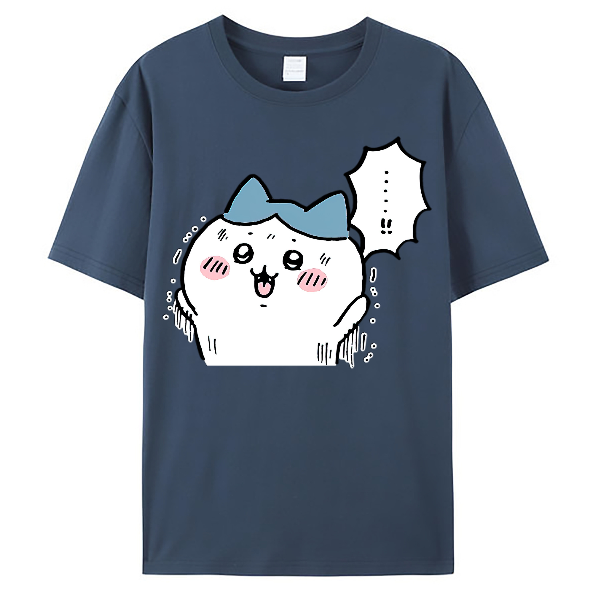 （画像用） ちいかわ ハチワレ Chii-kawa hachiware レディースカジュアルプリントTシャツ（綿100％）