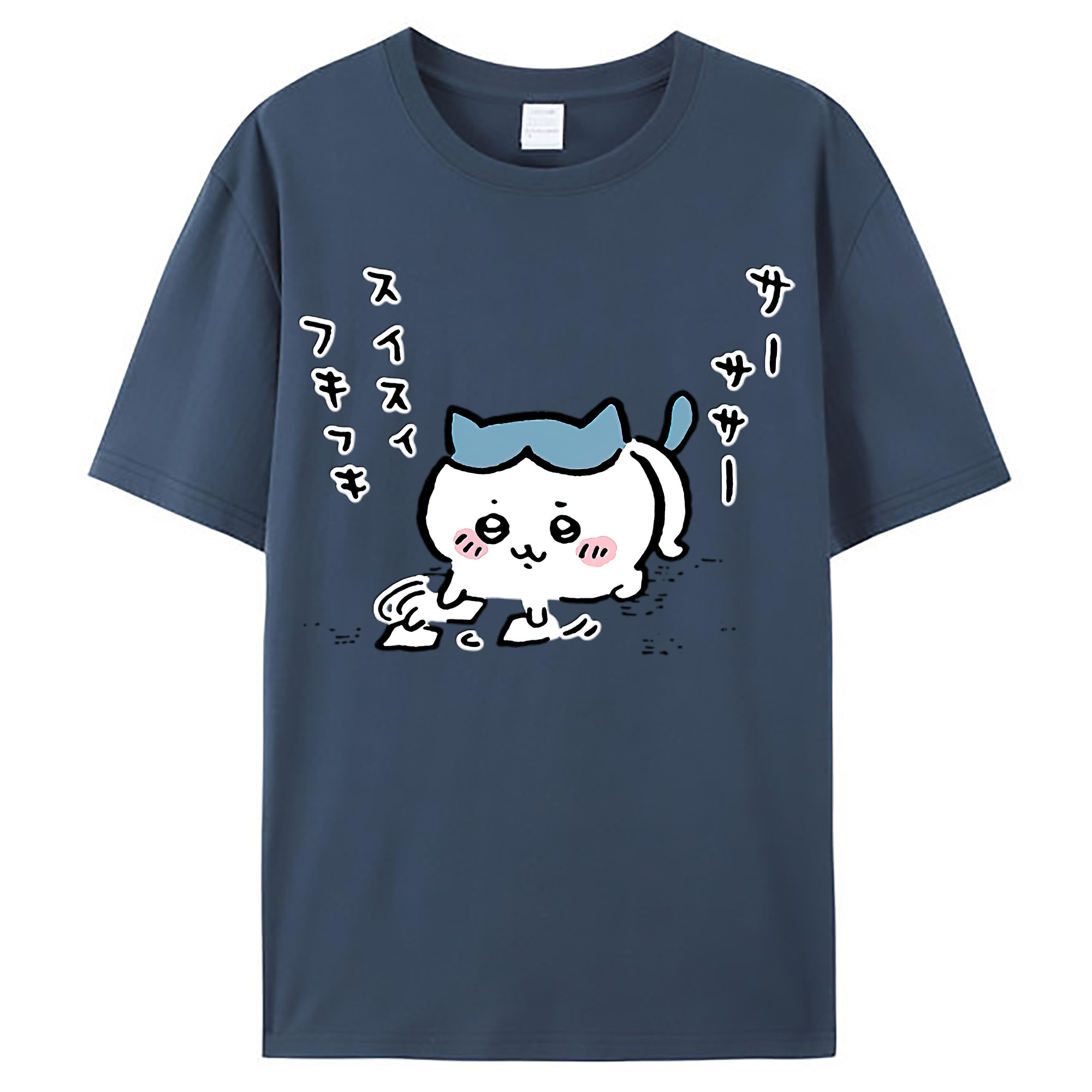 （画像用） ちいかわ ハチワレ Chii-kawa hachiware レディースカジュアルプリントTシャツ（綿100％）