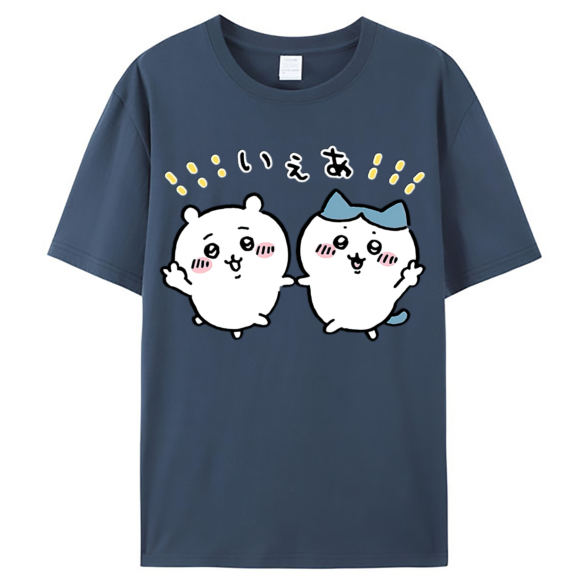 （画像用） ちいかわ ハチワレ Chii-kawa hachiware レディースカジュアルプリントTシャツ（綿100％）
