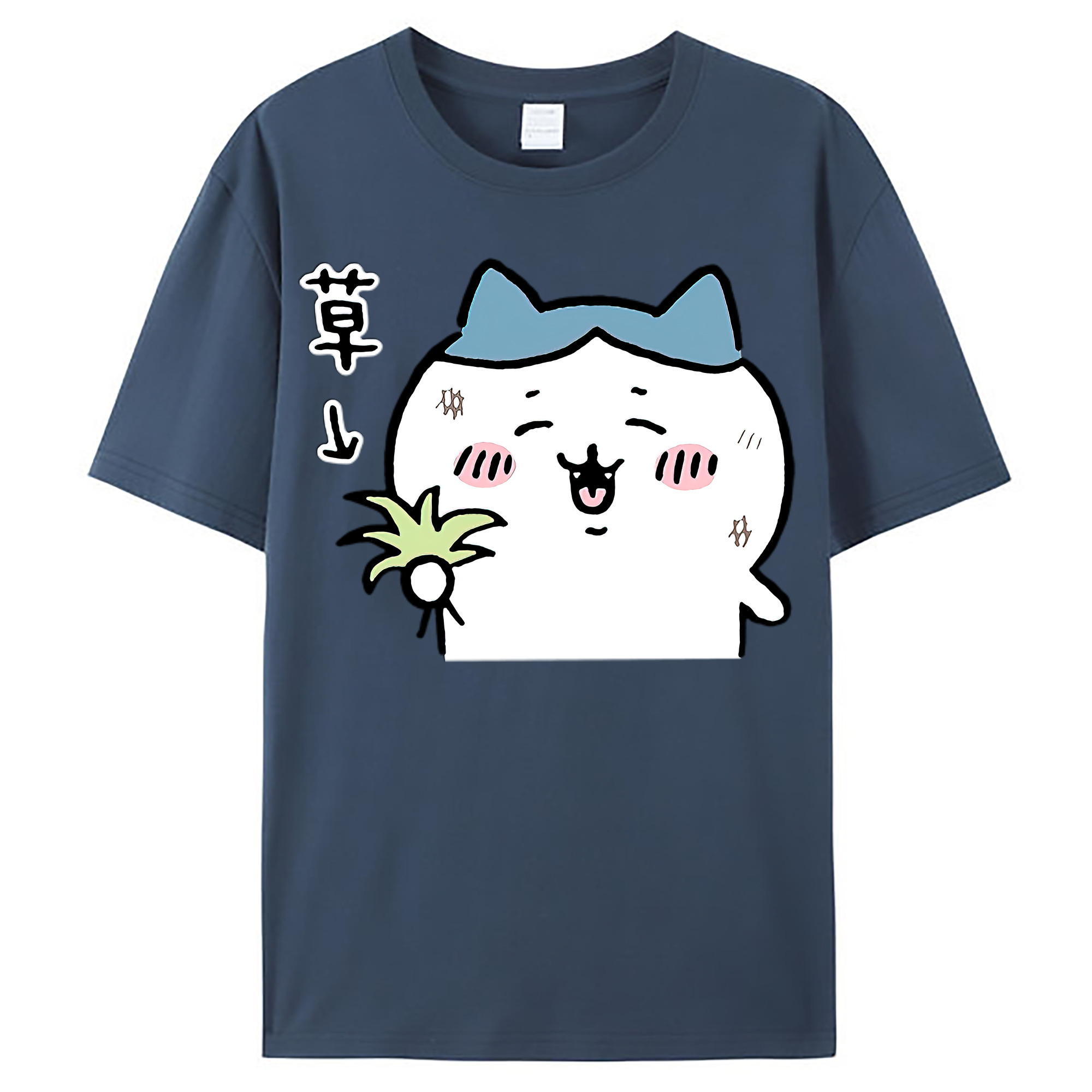 （画像用） ちいかわ ハチワレ Chii-kawa hachiware レディースカジュアルプリントTシャツ（綿100％）