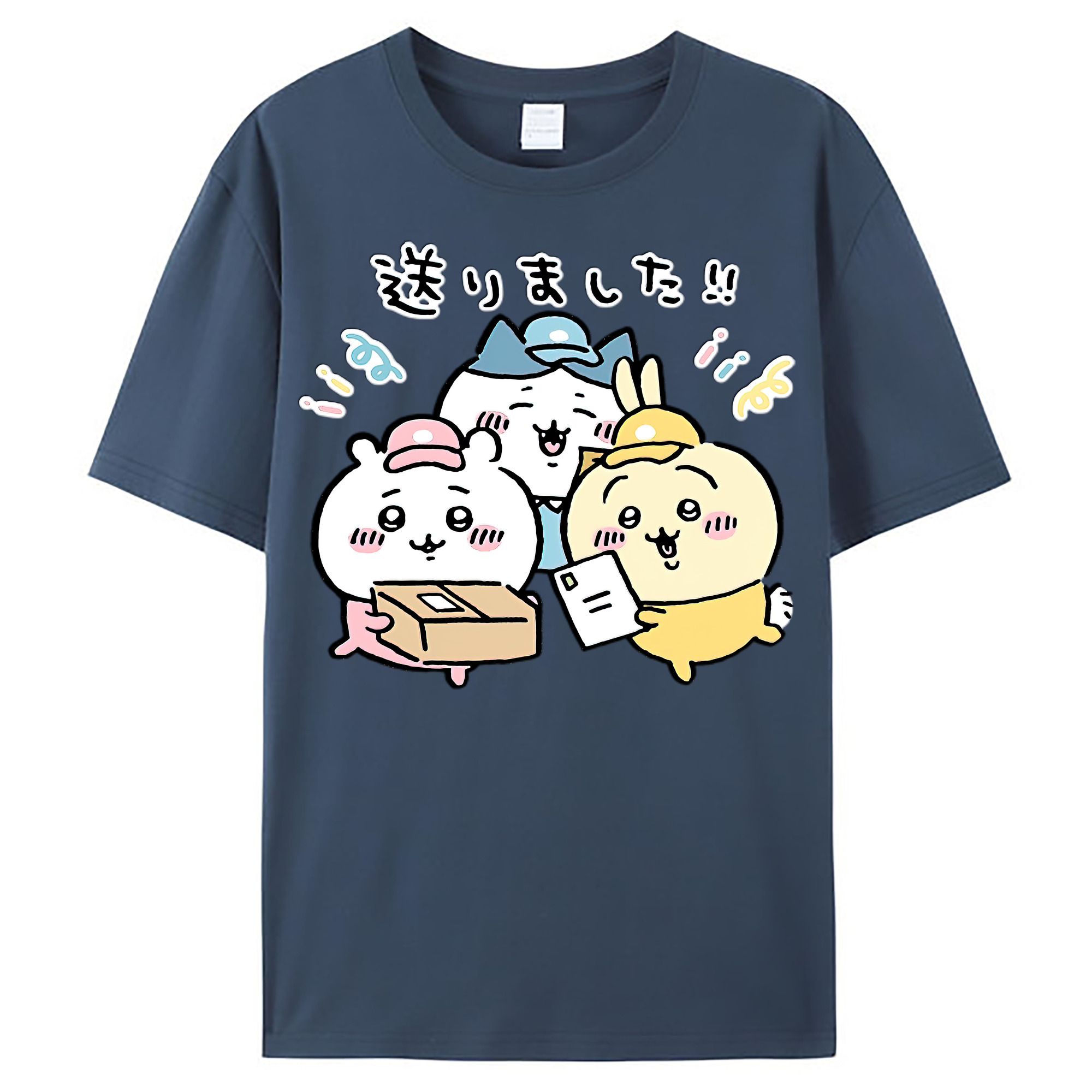 （画像用） ちいかわ ハチワレ Chii-kawa hachiware レディースカジュアルプリントTシャツ（綿100％）