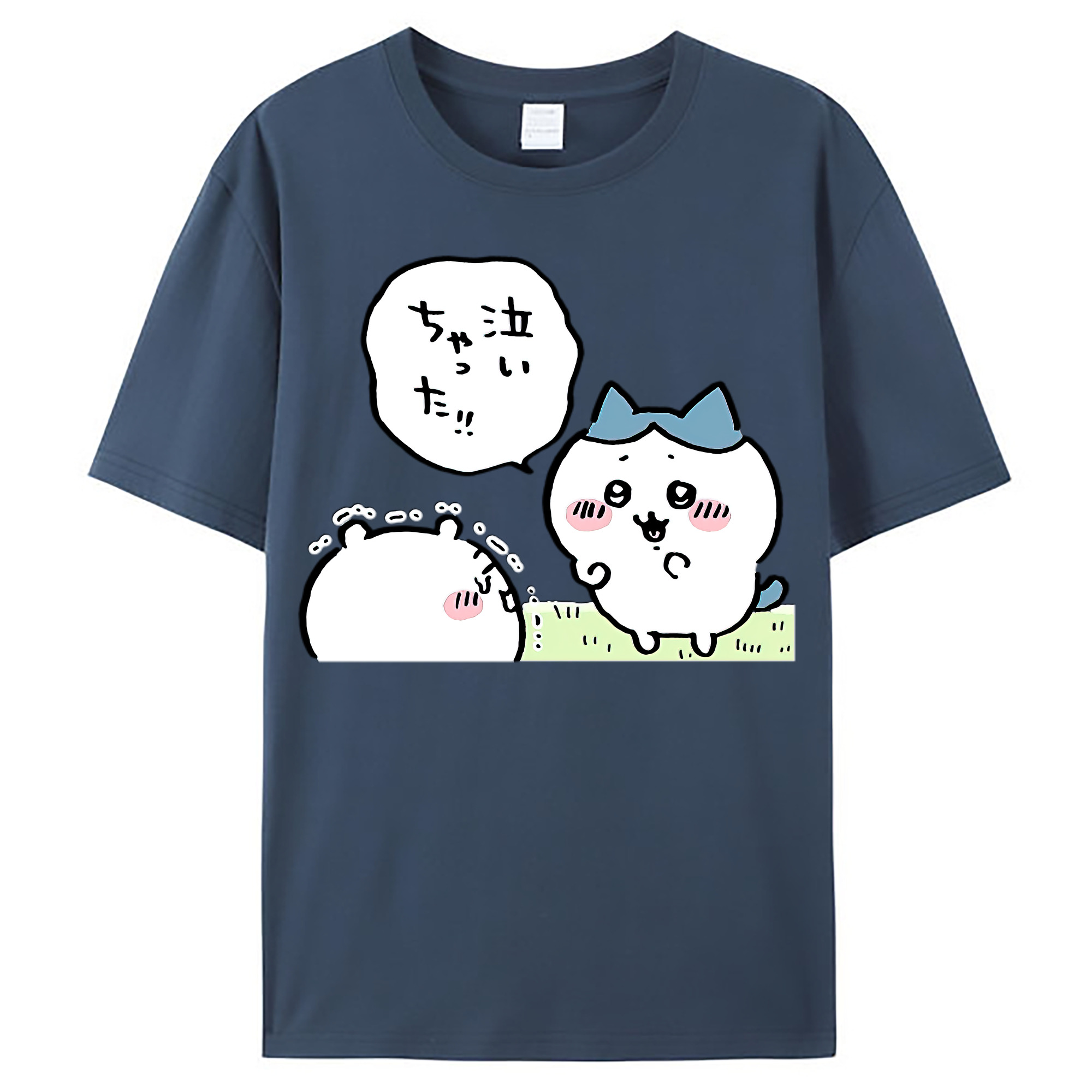 （画像用） ちいかわ ハチワレ Chii-kawa hachiware レディースカジュアルプリントTシャツ（綿100％）