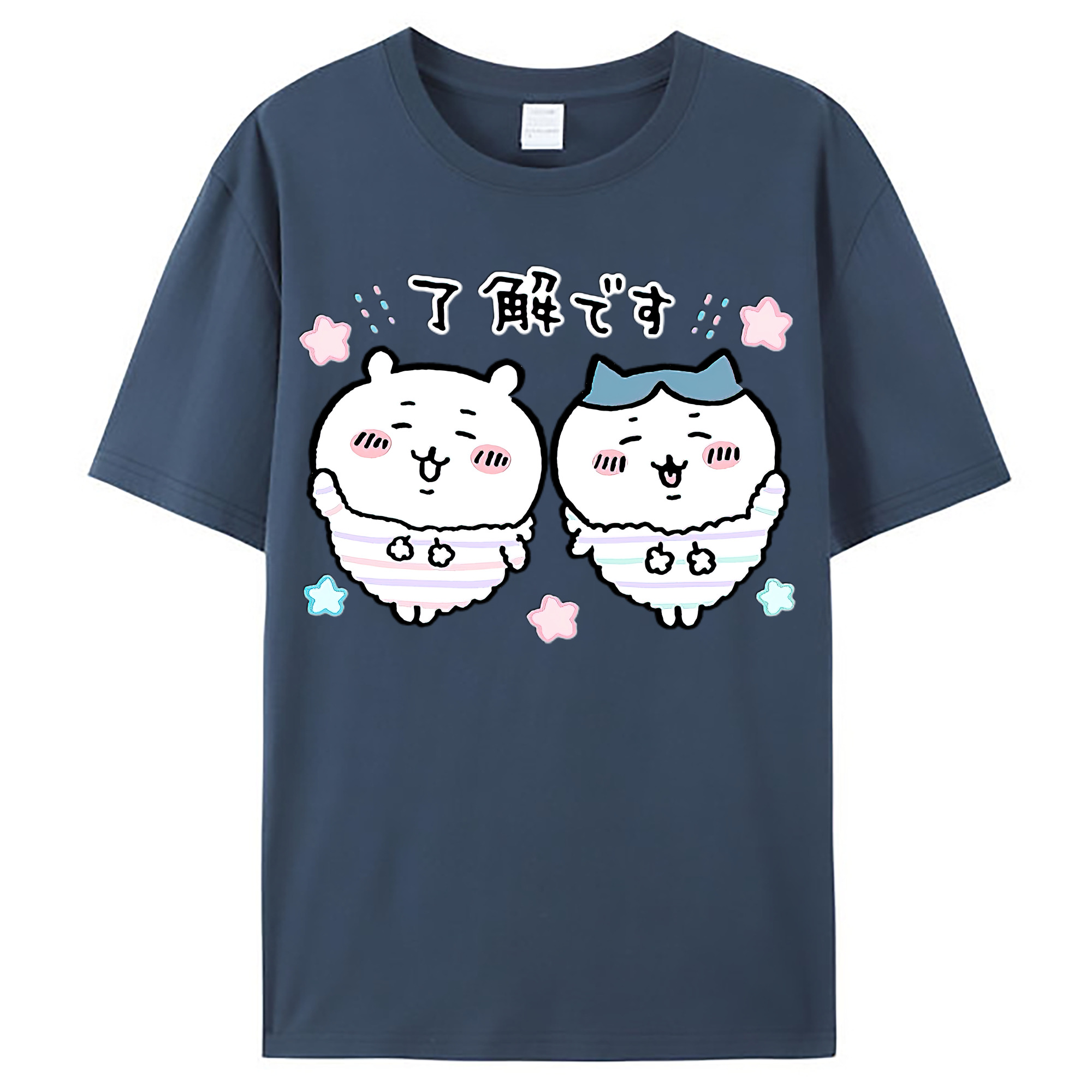 （画像用） ちいかわ ハチワレ Chii-kawa hachiware レディースカジュアルプリントTシャツ（綿100％）