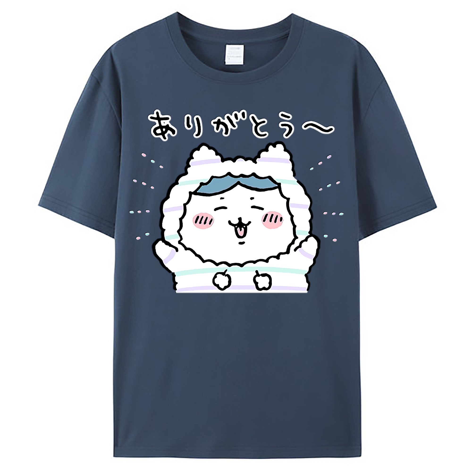 （画像用） ちいかわ ハチワレ Chii-kawa hachiware レディースカジュアルプリントTシャツ（綿100％）