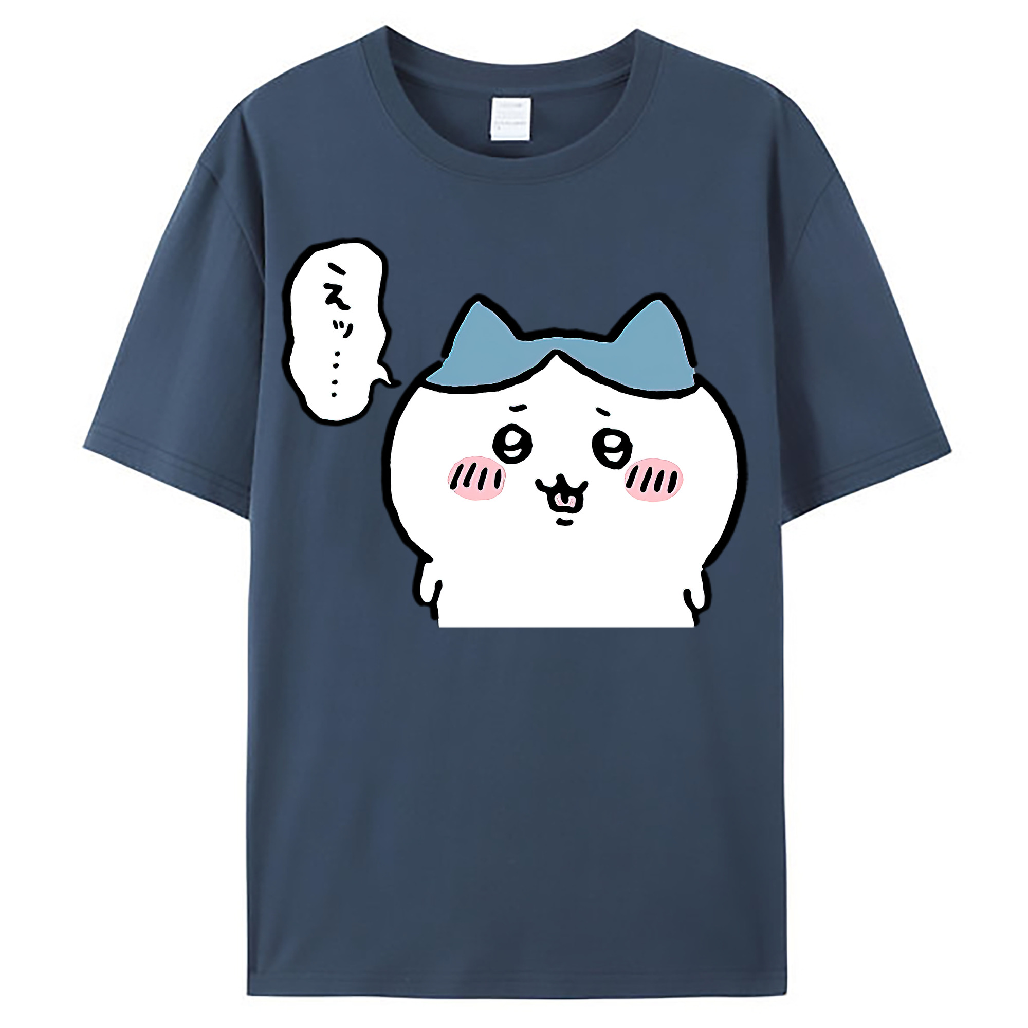 （画像用） ちいかわ ハチワレ Chii-kawa hachiware レディースカジュアルプリントTシャツ（綿100％）