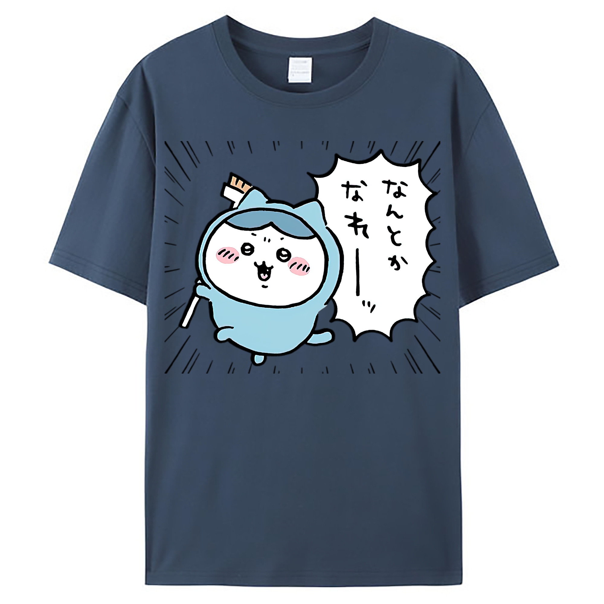 （画像用） ちいかわ ハチワレ Chii-kawa hachiware レディースカジュアルプリントTシャツ（綿100％）