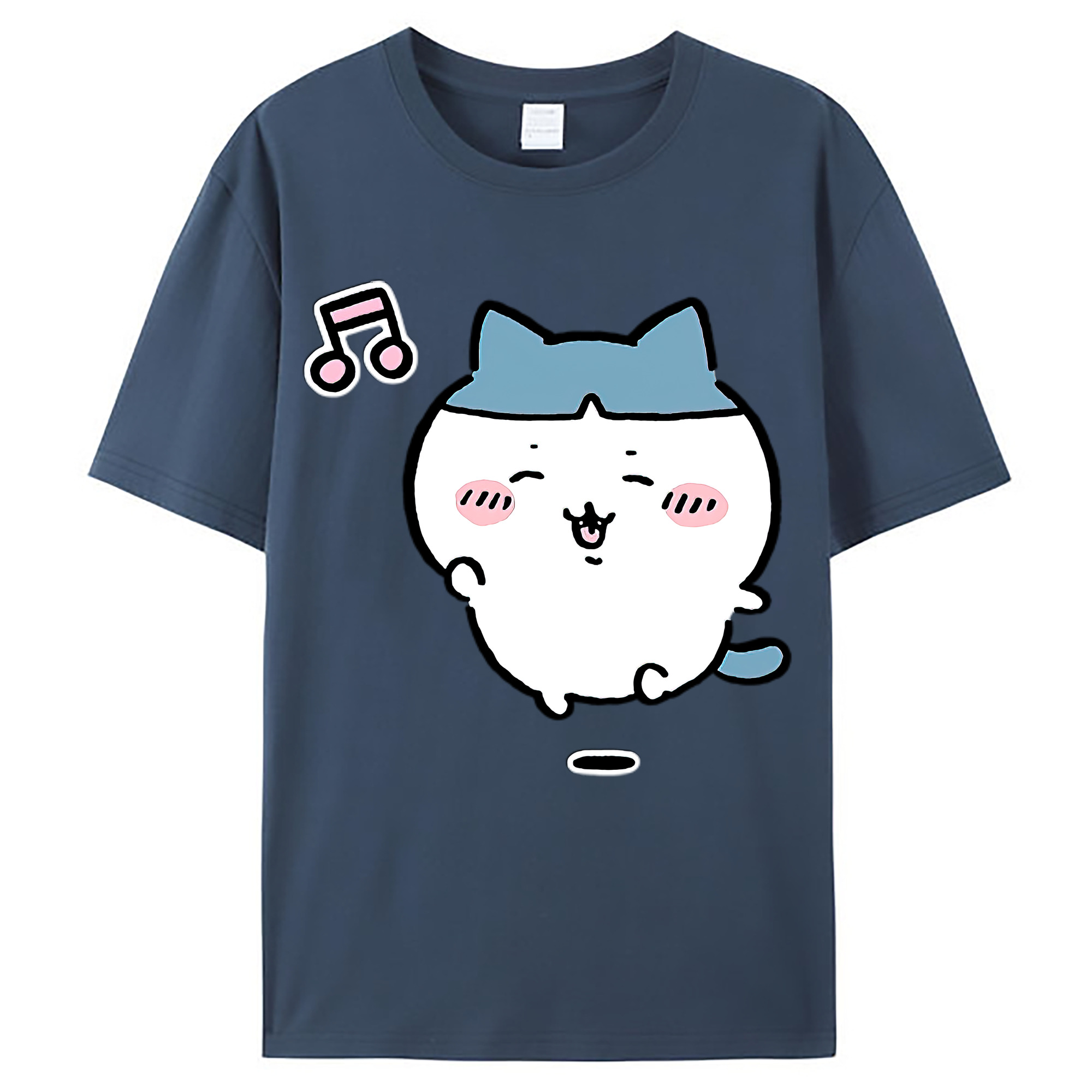 （画像用） ちいかわ ハチワレ Chii-kawa hachiware レディースカジュアルプリントTシャツ（綿100％）