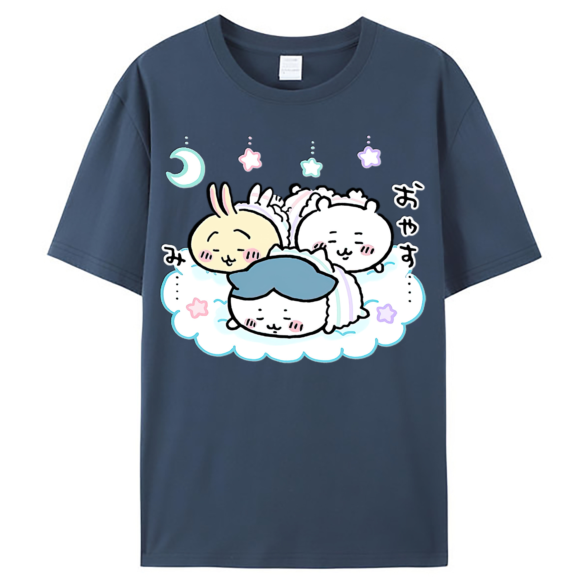 （画像用） ちいかわ ハチワレ Chii-kawa hachiware レディースカジュアルプリントTシャツ（綿100％）