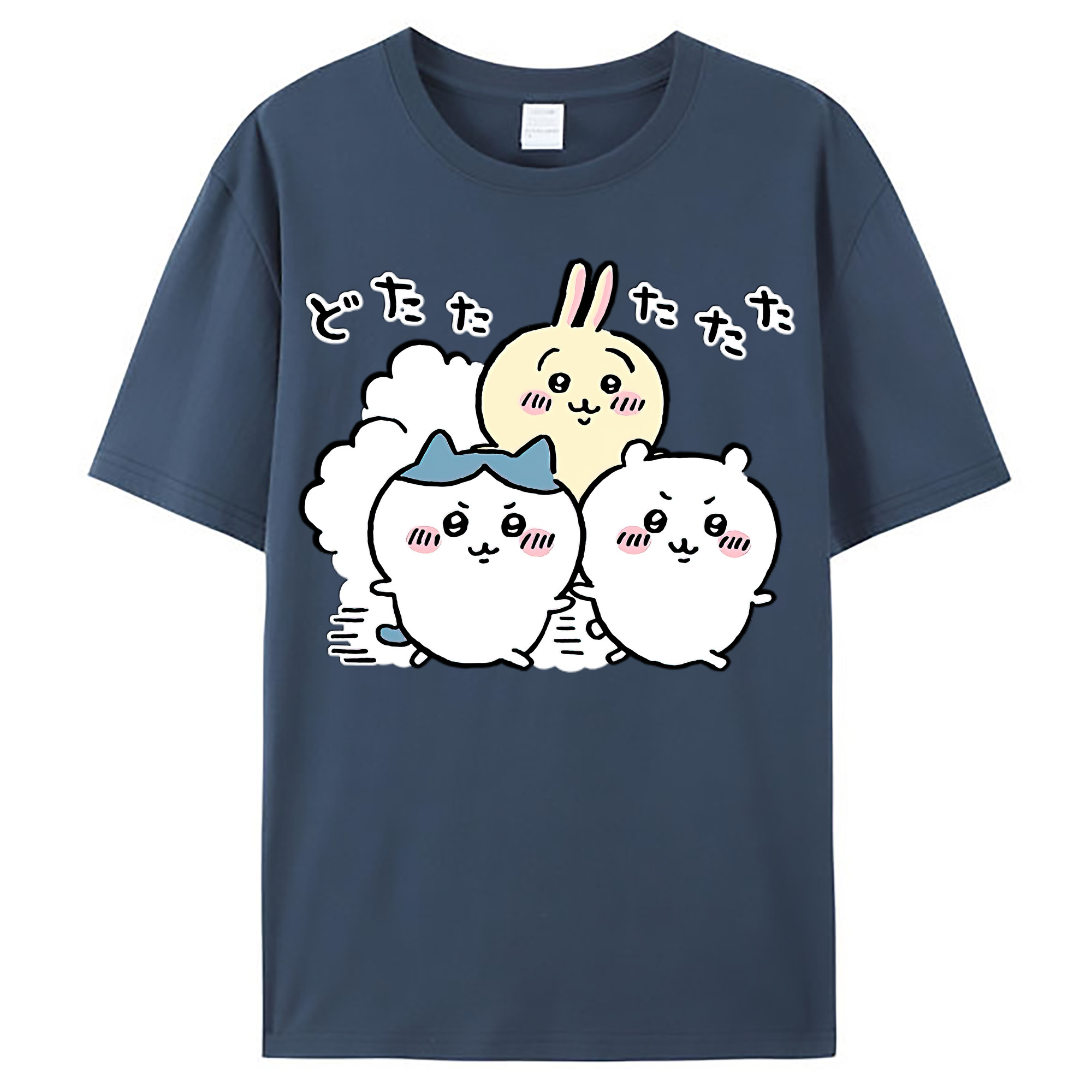 （画像用） ちいかわ ハチワレ Chii-kawa hachiware レディースカジュアルプリントTシャツ（綿100％）