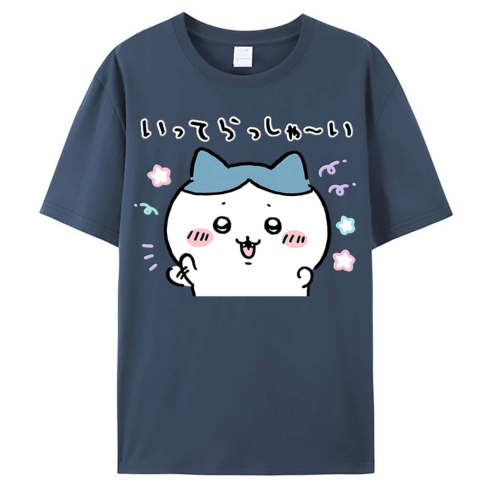 （画像用） ちいかわ ハチワレ Chii-kawa hachiware レディースカジュアルプリントTシャツ（綿100％）