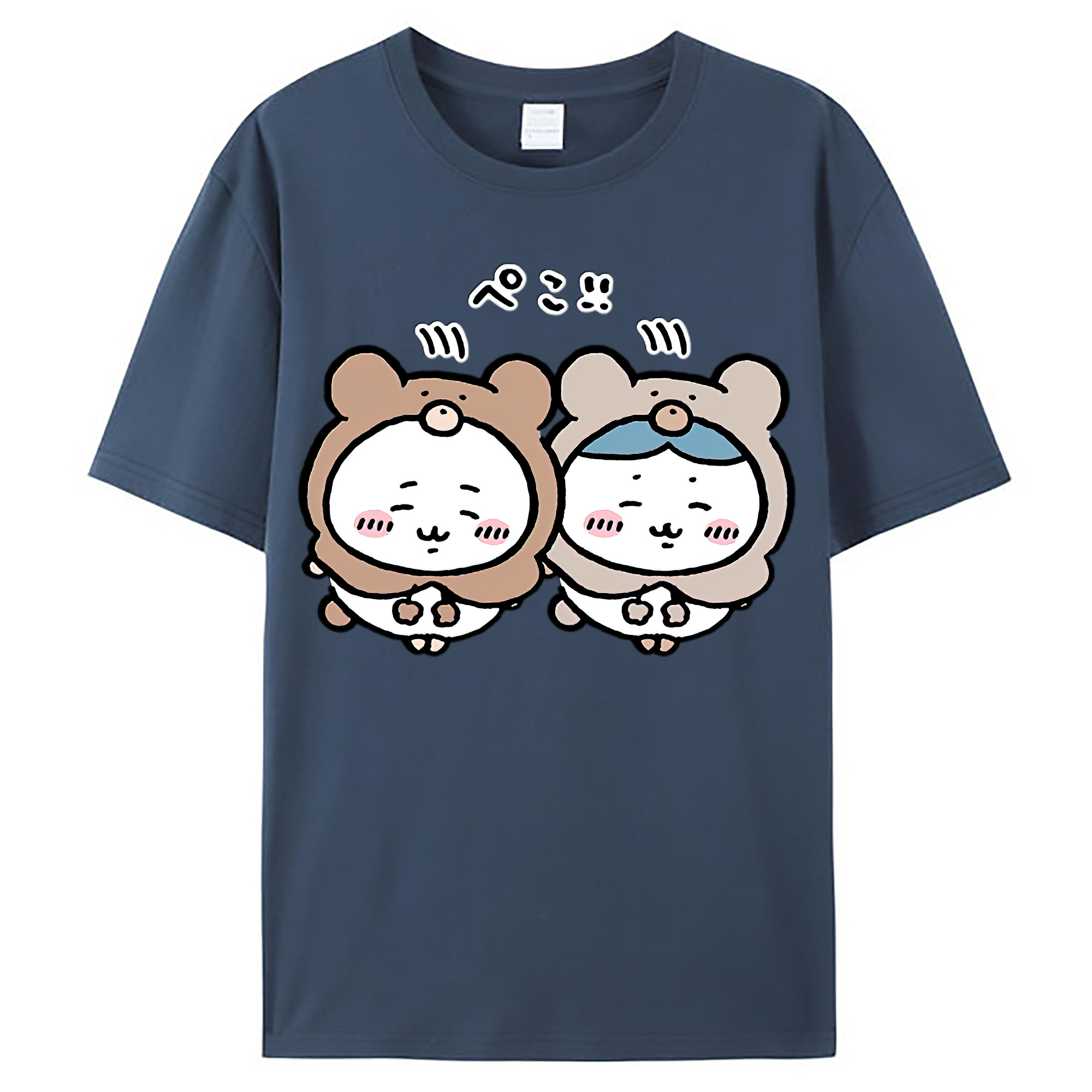 （画像用） ちいかわ ハチワレ Chii-kawa hachiware レディースカジュアルプリントTシャツ（綿100％）