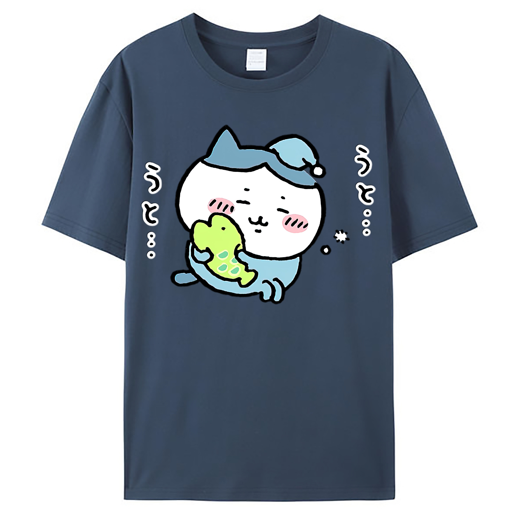 （画像用） ちいかわ ハチワレ Chii-kawa hachiware レディースカジュアルプリントTシャツ（綿100％）
