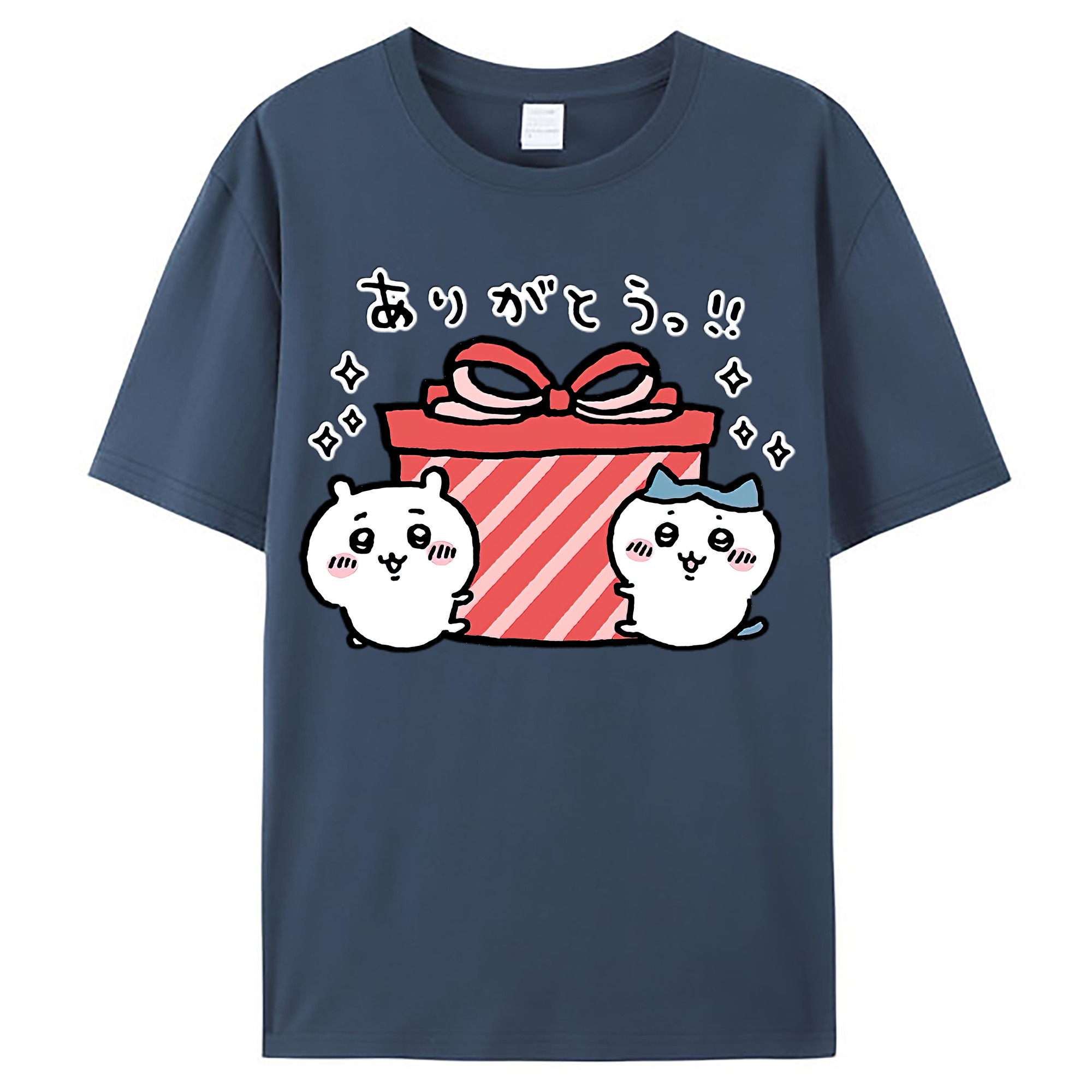 （画像用） ちいかわ ハチワレ Chii-kawa hachiware レディースカジュアルプリントTシャツ（綿100％）