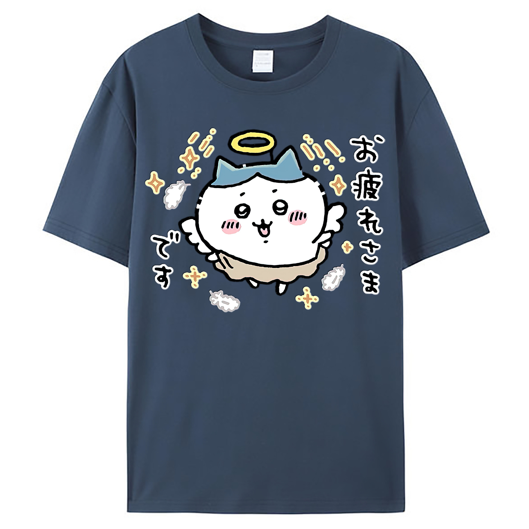 （画像用） ちいかわ ハチワレ Chii-kawa hachiware レディースカジュアルプリントTシャツ（綿100％）
