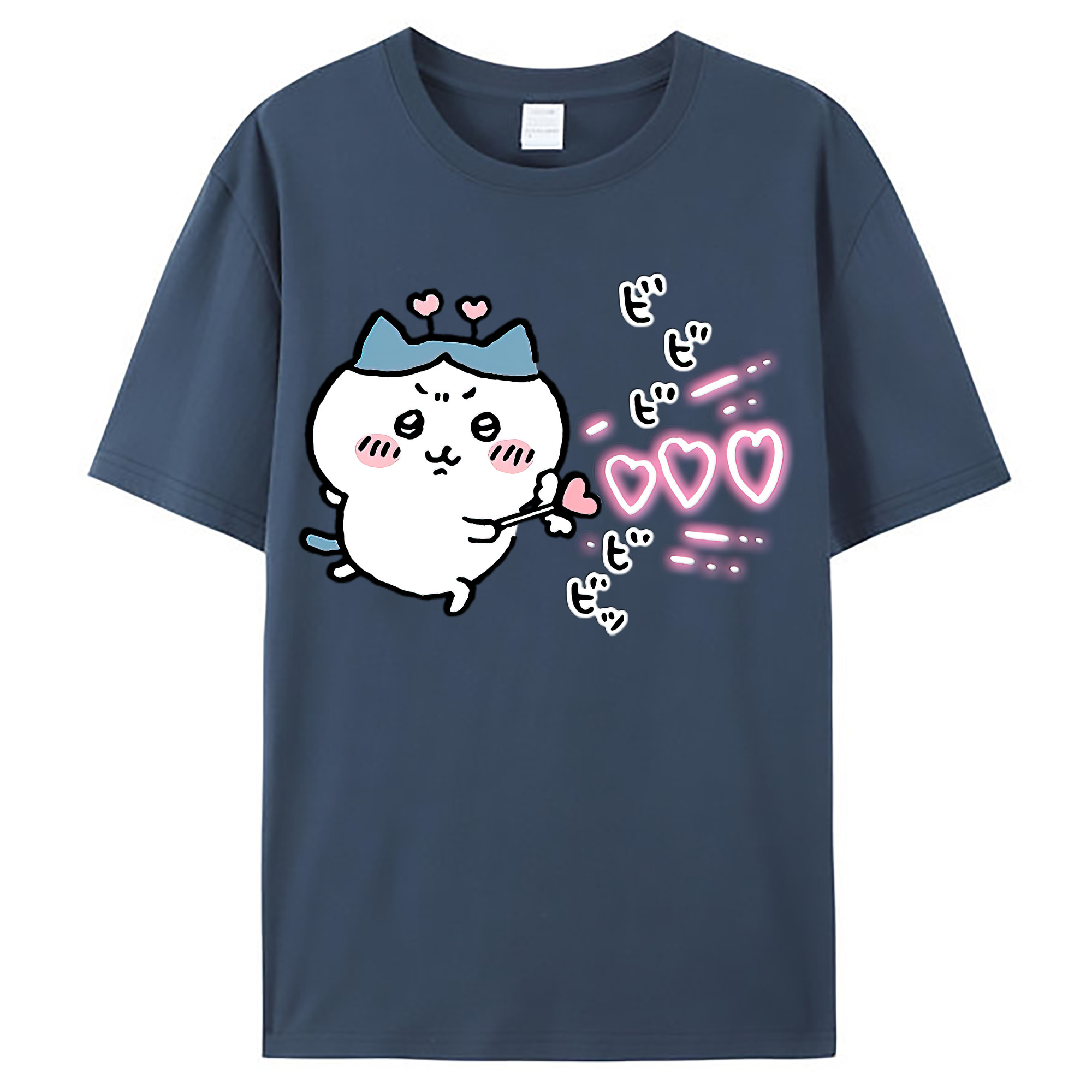 （画像用） ちいかわ ハチワレ Chii-kawa hachiware レディースカジュアルプリントTシャツ（綿100％）