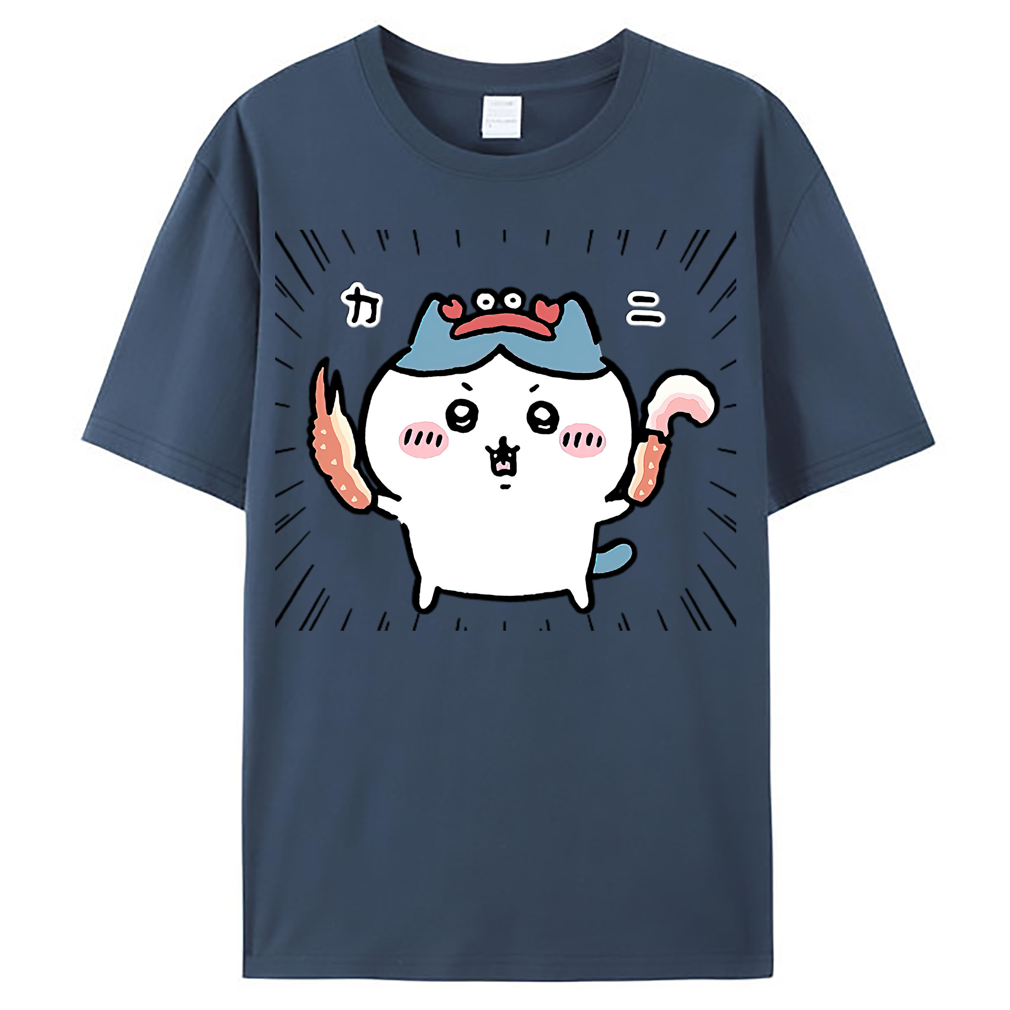 （画像用） ちいかわ ハチワレ Chii-kawa hachiware レディースカジュアルプリントTシャツ（綿100％）