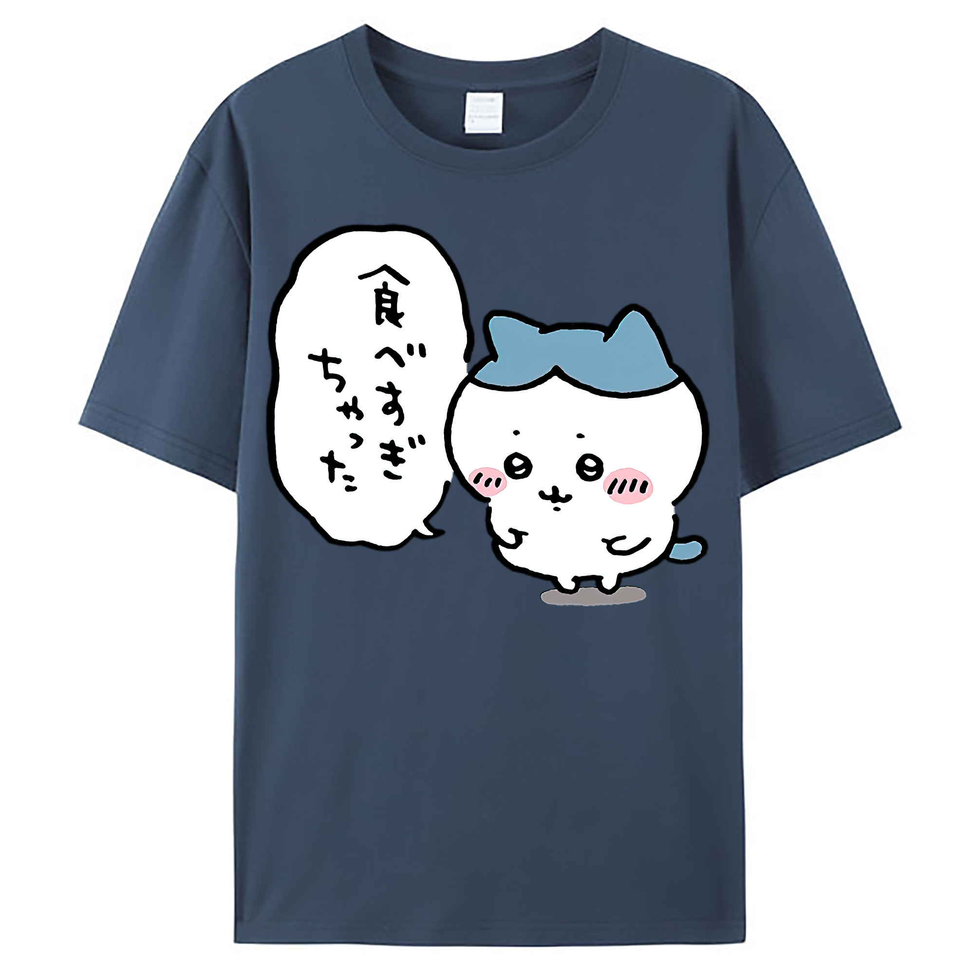 （画像用） ちいかわ ハチワレ Chii-kawa hachiware レディースカジュアルプリントTシャツ（綿100％）
