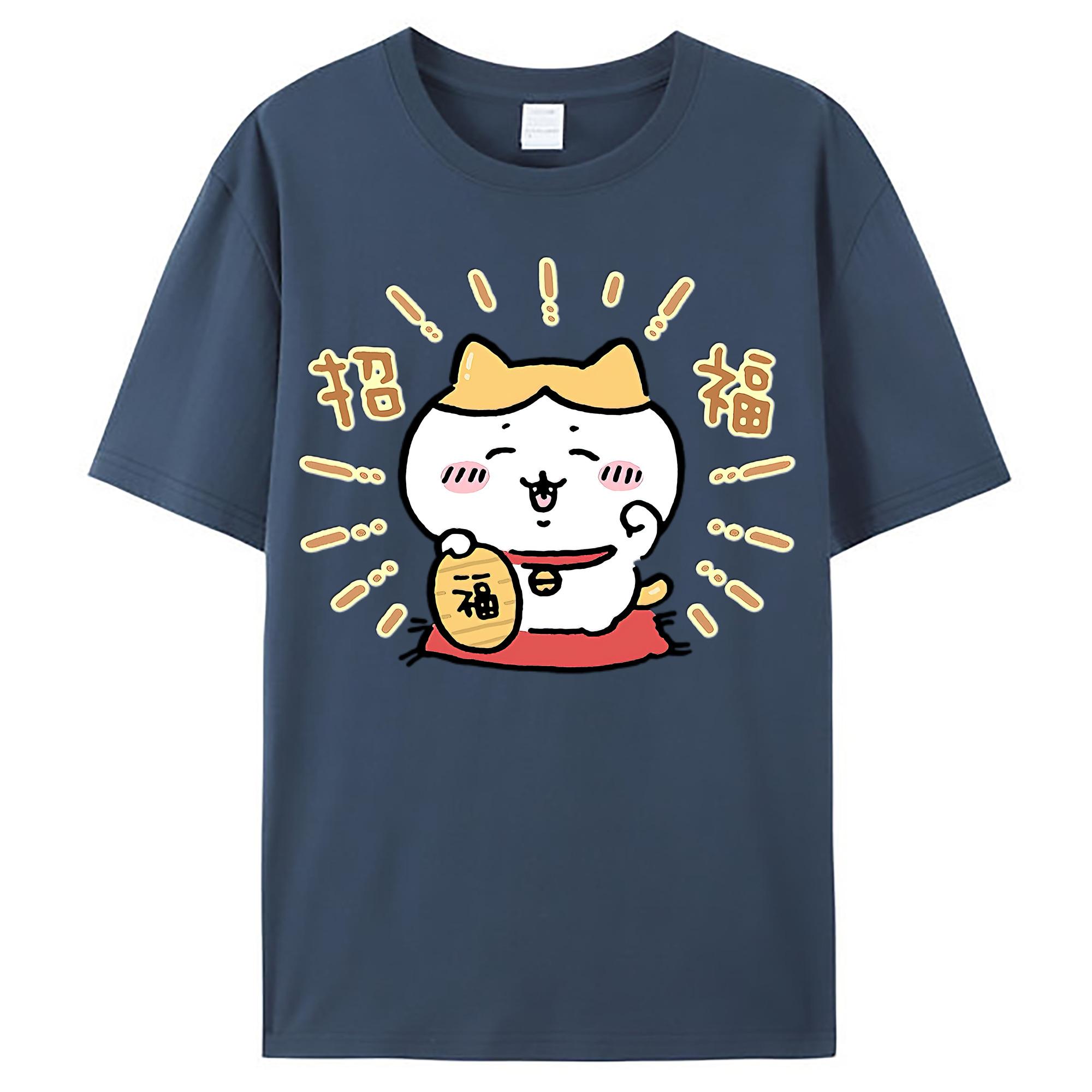 （画像用） ちいかわ ハチワレ Chii-kawa hachiware レディースカジュアルプリントTシャツ（綿100％）