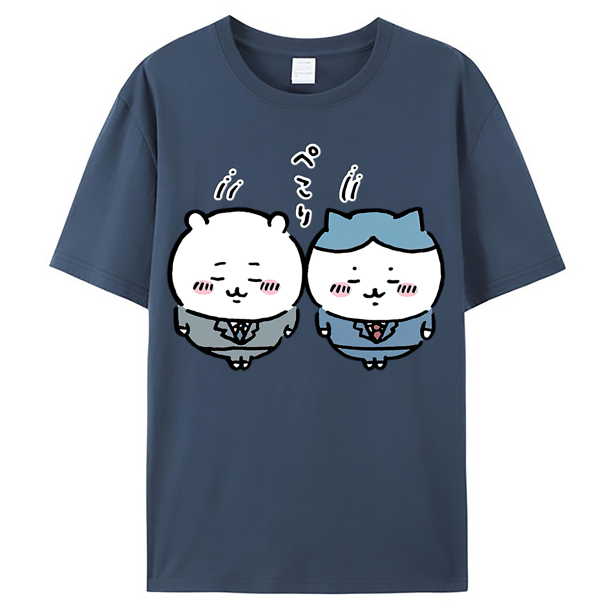 （画像用） ちいかわ ハチワレ Chii-kawa hachiware レディースカジュアルプリントTシャツ（綿100％）