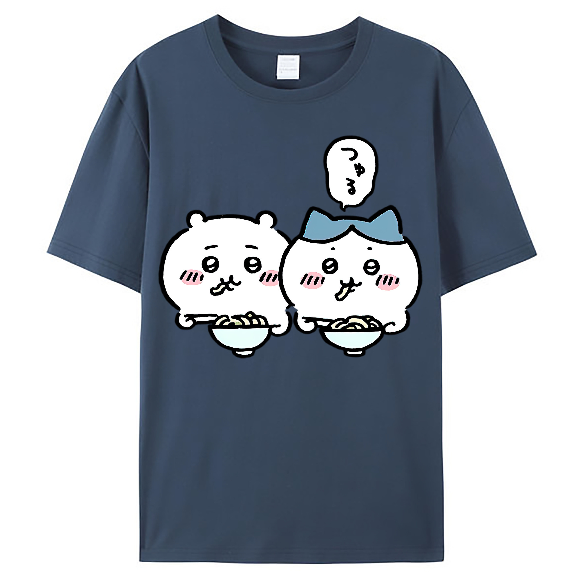 （画像用） ちいかわ ハチワレ Chii-kawa hachiware レディースカジュアルプリントTシャツ（綿100％）
