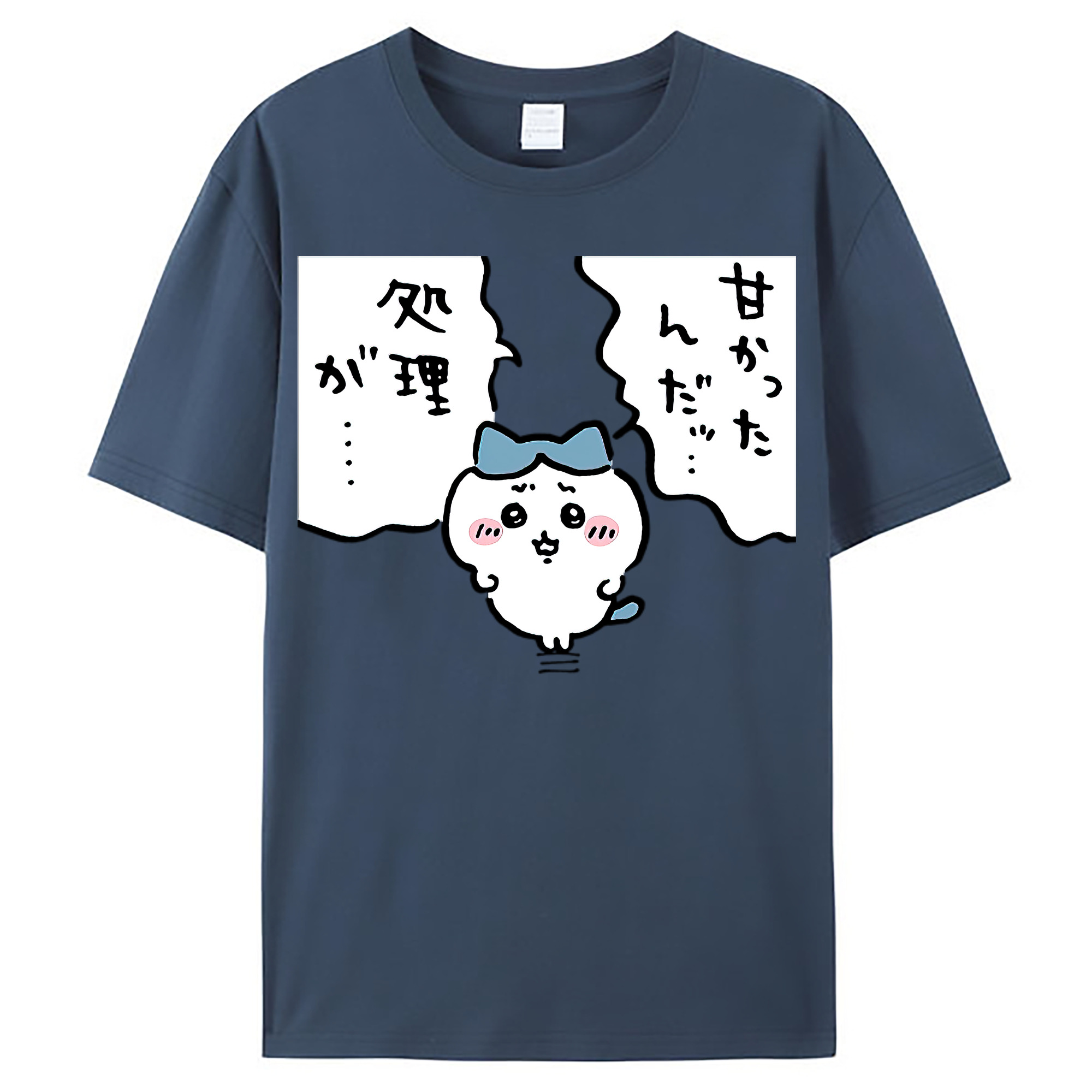 （画像用） ちいかわ ハチワレ Chii-kawa hachiware レディースカジュアルプリントTシャツ（綿100％）