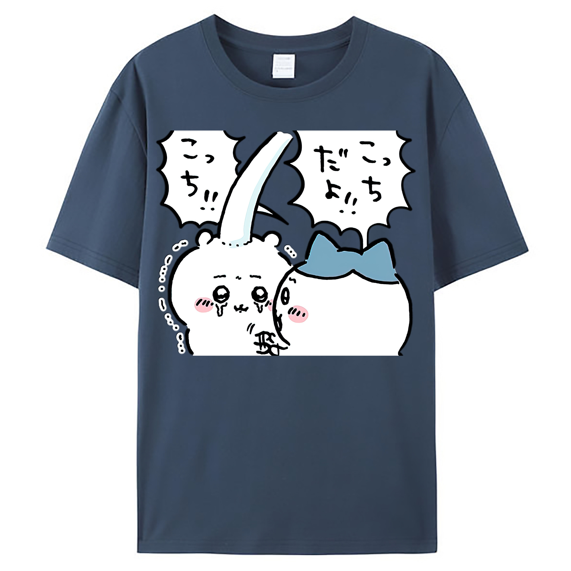 （画像用） ちいかわ ハチワレ Chii-kawa hachiware レディースカジュアルプリントTシャツ（綿100％）