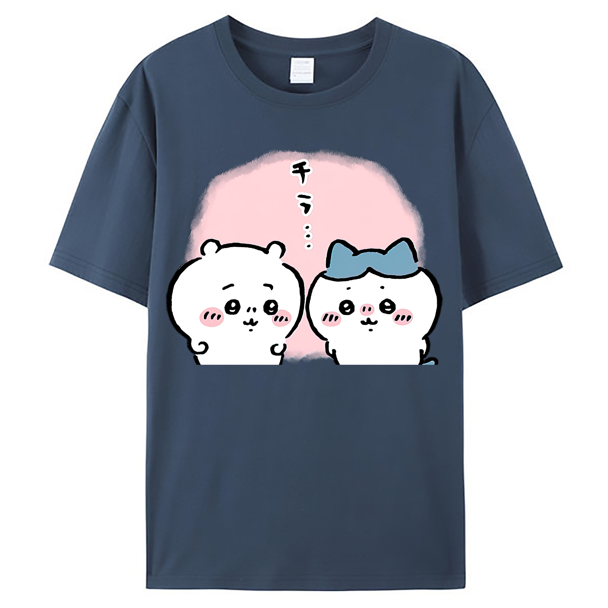 （画像用） ちいかわ ハチワレ Chii-kawa hachiware レディースカジュアルプリントTシャツ（綿100％）