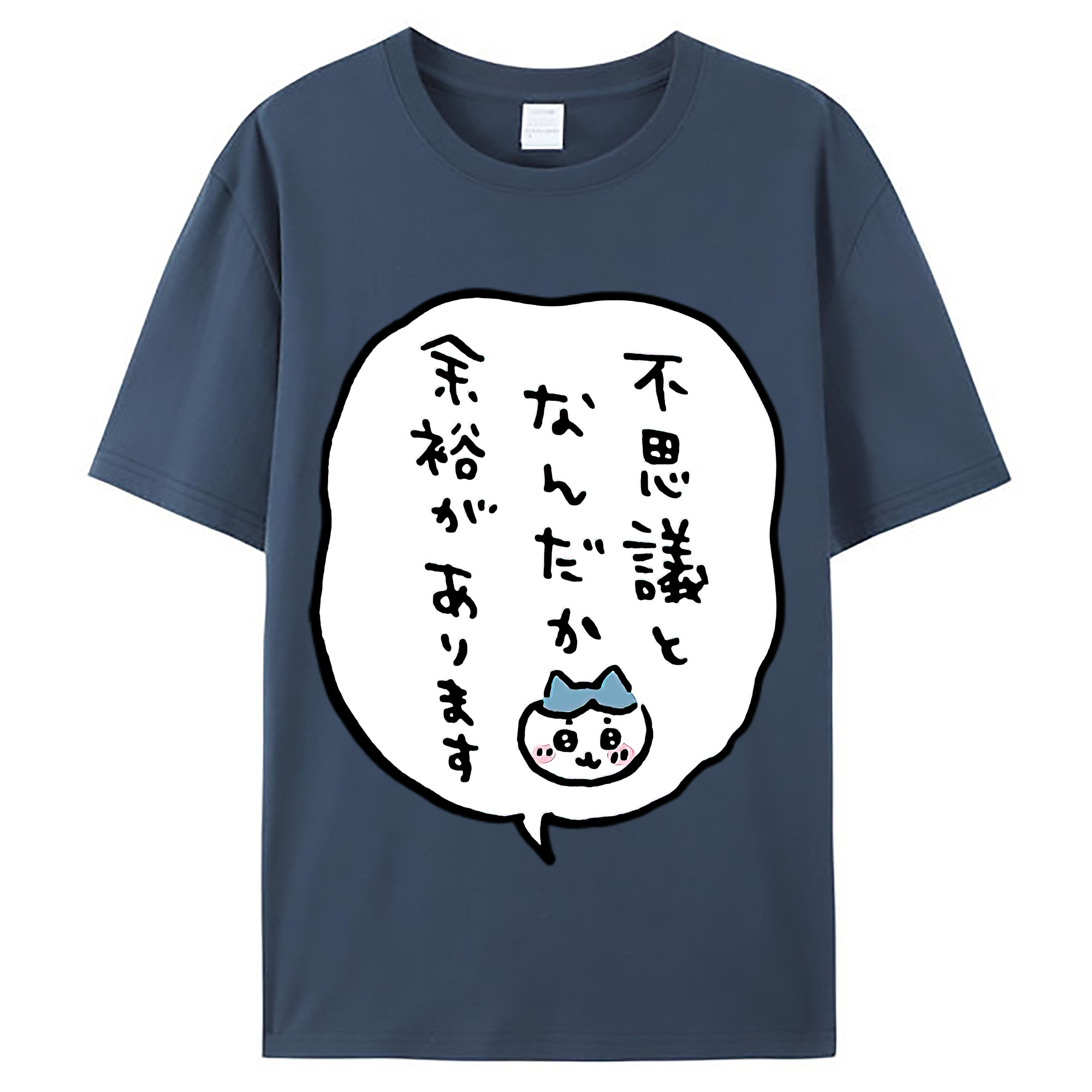 （画像用） ちいかわ ハチワレ Chii-kawa hachiware レディースカジュアルプリントTシャツ（綿100％）