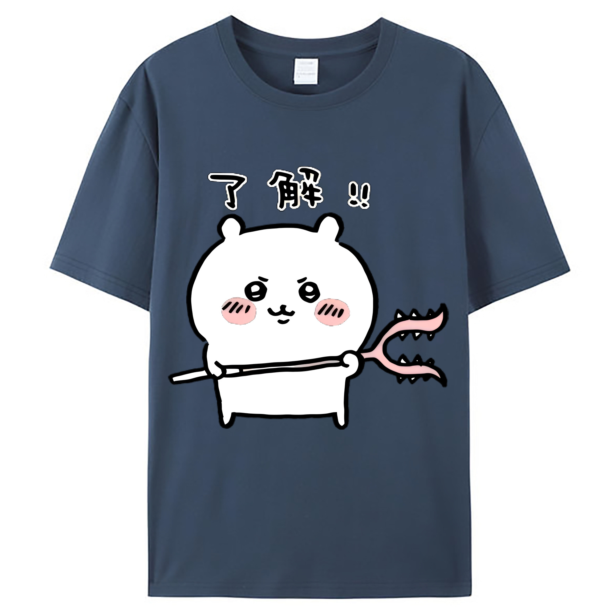 （画像用） ちいかわ ちいかわ Chii-kawa chiikawa レディースカジュアルプリントTシャツ（綿100％）