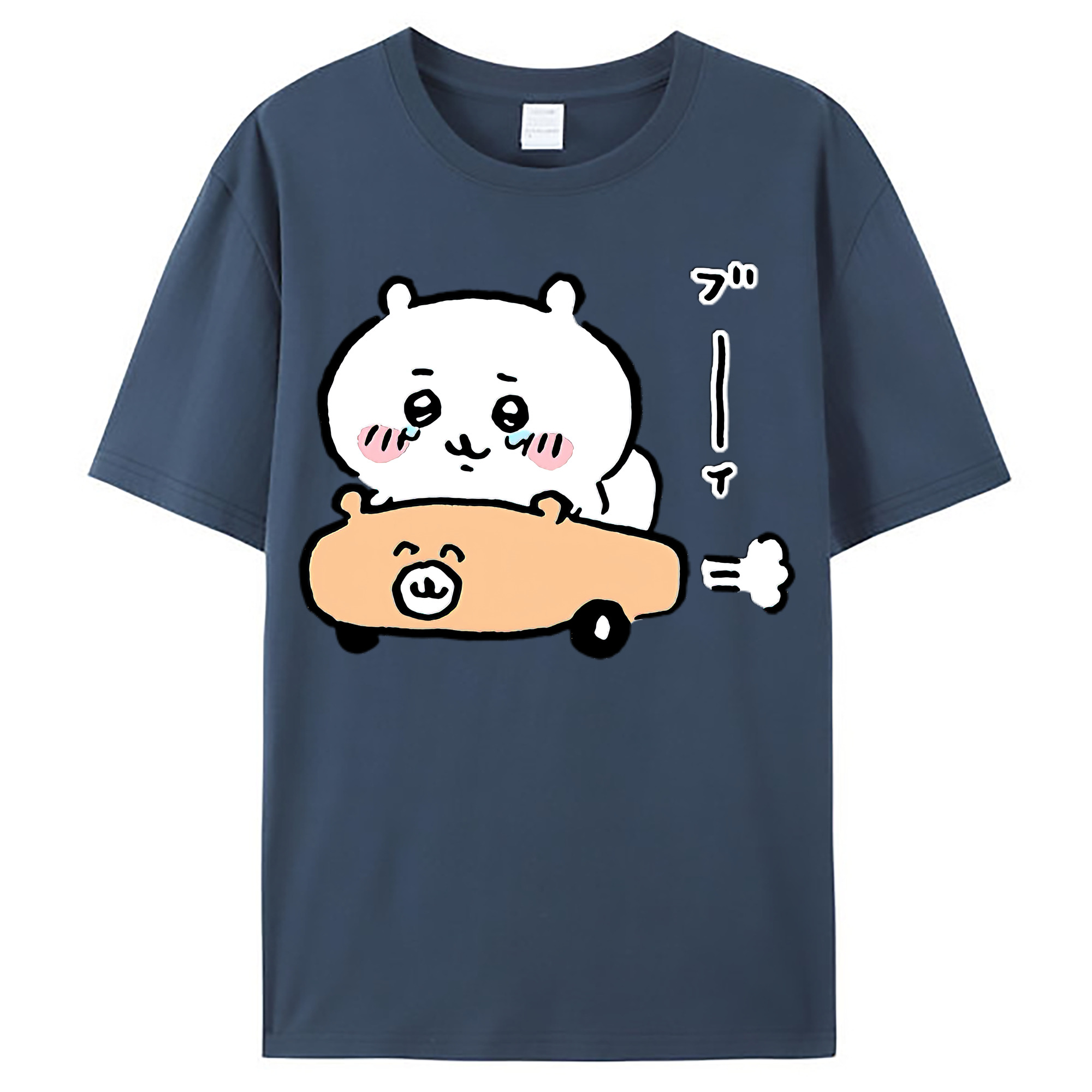 （画像用） ちいかわ ちいかわ Chii-kawa chiikawa レディースカジュアルプリントTシャツ（綿100％）