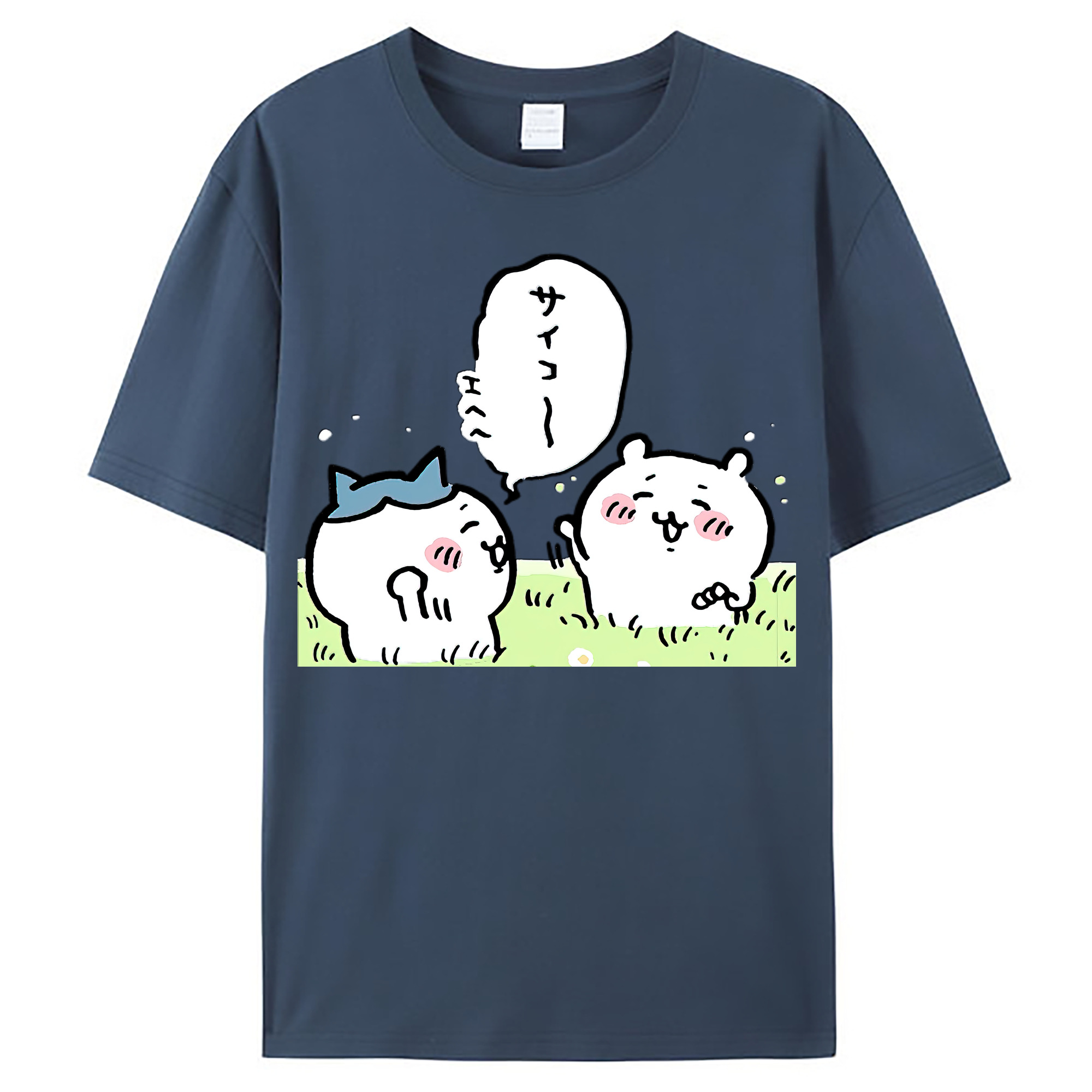 （画像用） ちいかわ ちいかわ Chii-kawa chiikawa レディースカジュアルプリントTシャツ（綿100％）